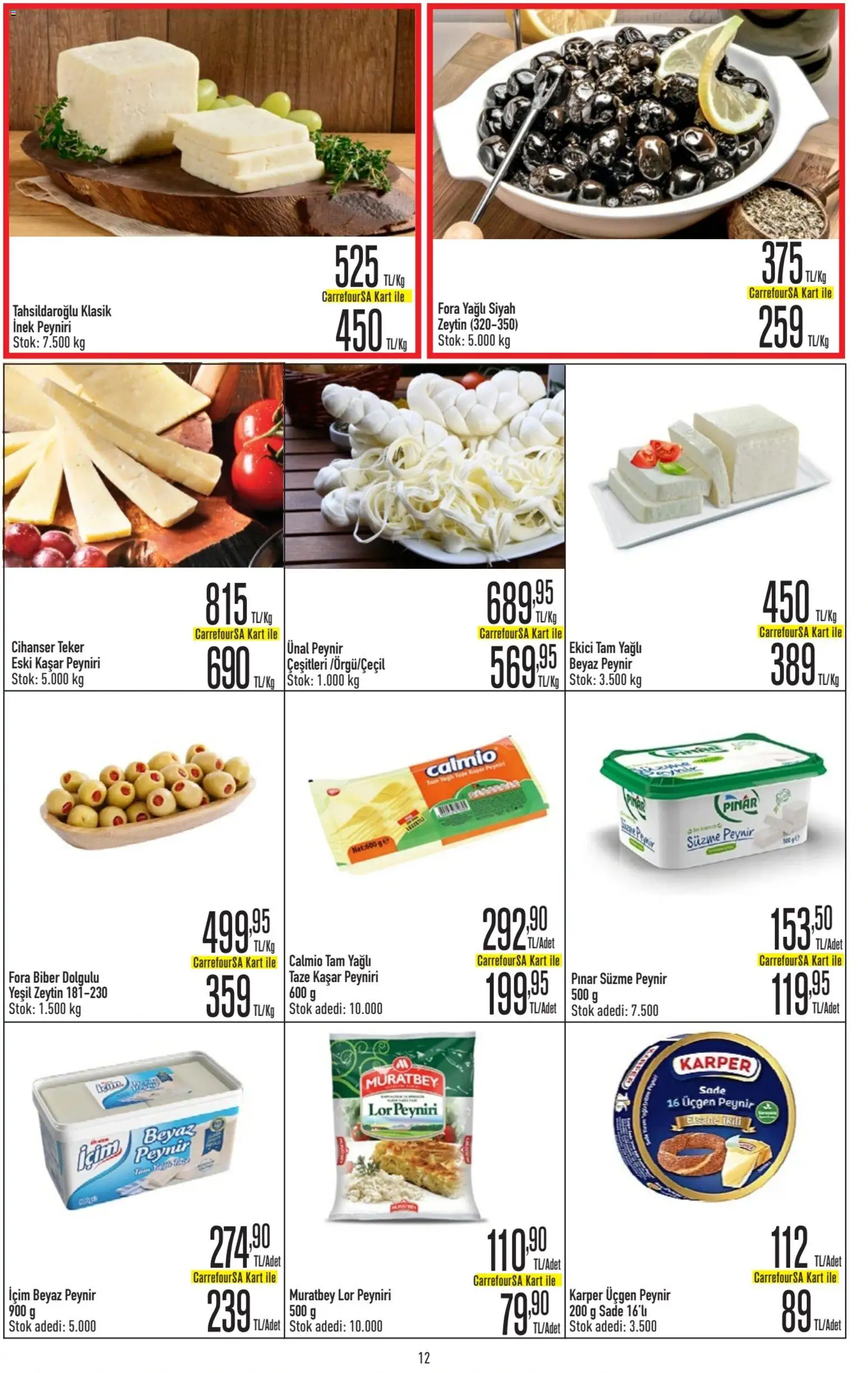 CarrefourSA Katalog - 18.12.2025 tarihinden itibaren geçerlidir | Sayfa: 12 | Ürünler: Peynir, Ekici, Biber, Zeytin