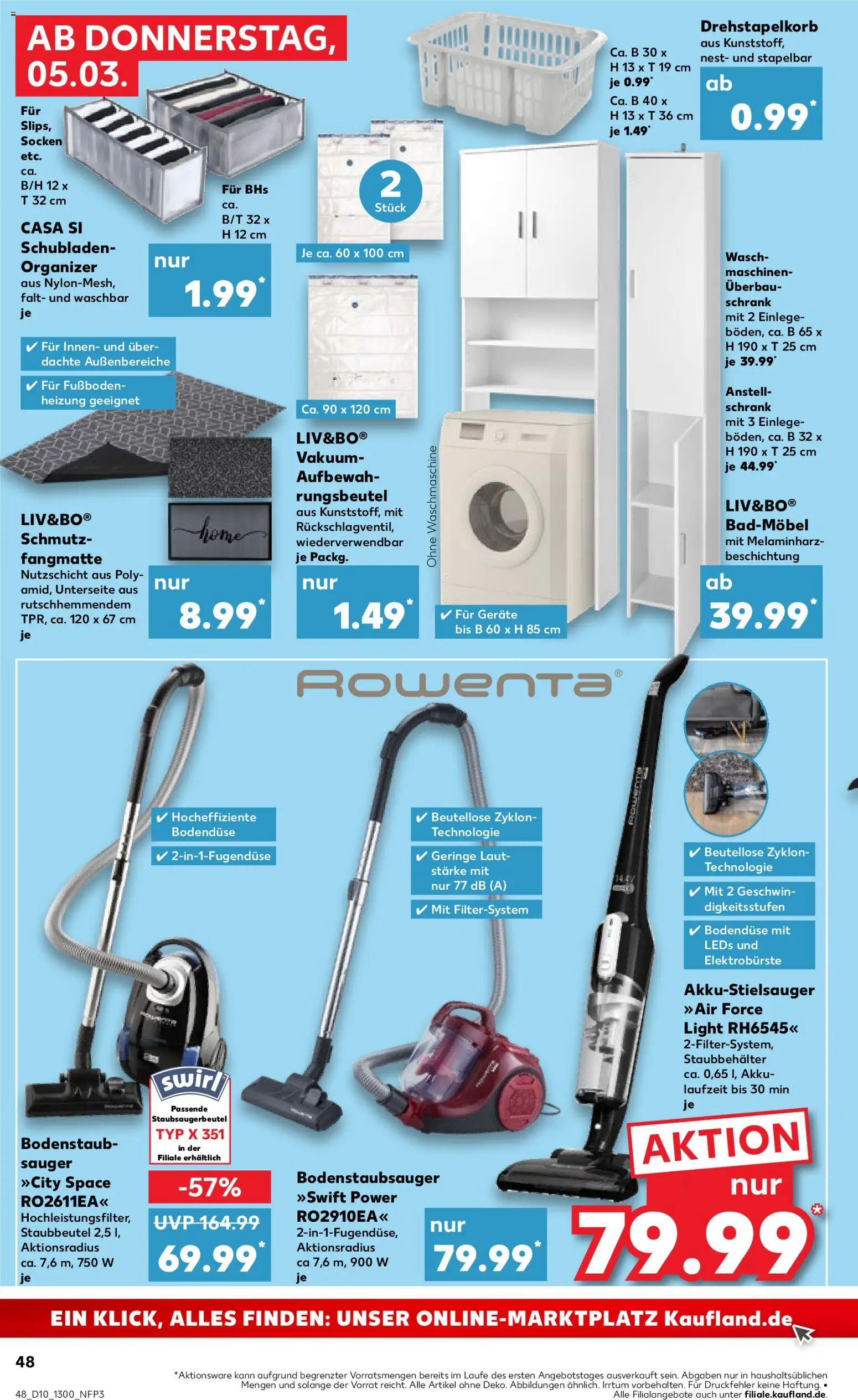 Kaufland prospekt Völklingen	 – gültig ab 05.03.2026 | Seite: 48 | Produkte: Schrank, Waschmaschine, Schmutzfangmatte, Socken