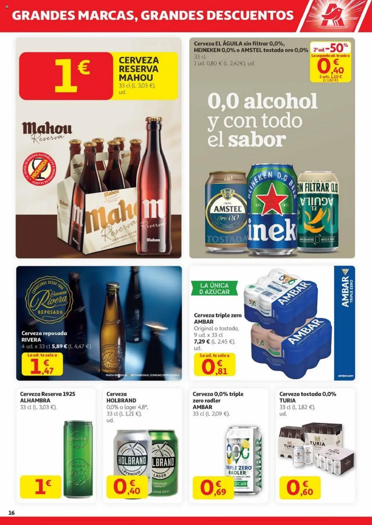 Alcampo - Canarias │ válido desde el 23.10.2025 | Página: 16 | Productos: Cerveza, Té, Σπανάκι