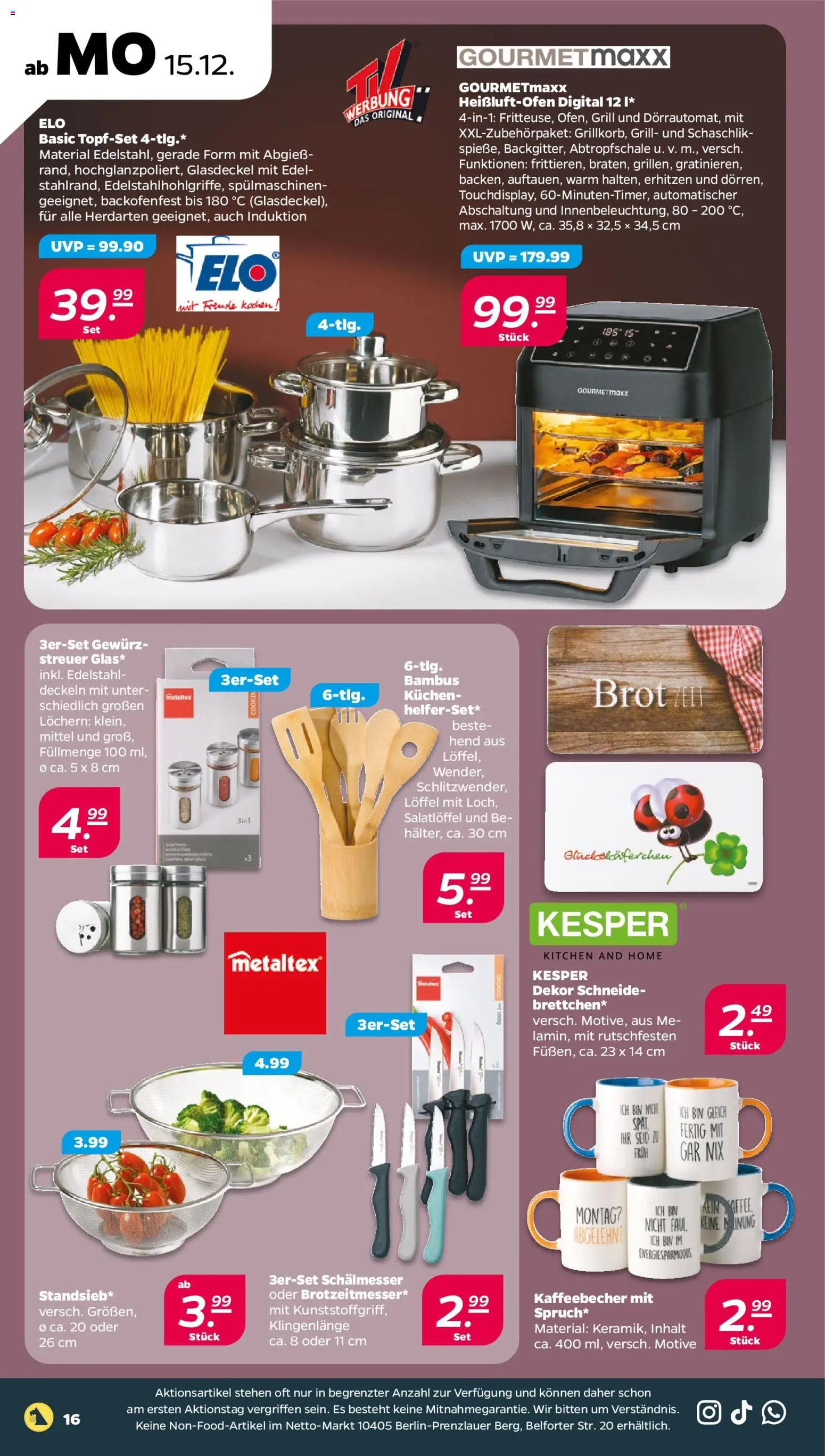 Netto Prospekt 	 – gültig ab 15.12.2025 | Seite: 18 | Produkte: Grill, Brot, Kuchen