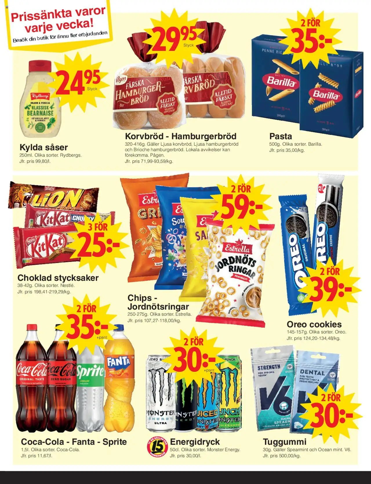 Matöppet reklamblad aktuell från 04.08.2025 | Sida: 3 | Produkter: Hamburgerbröd, Fanta, Bröd, Choklad