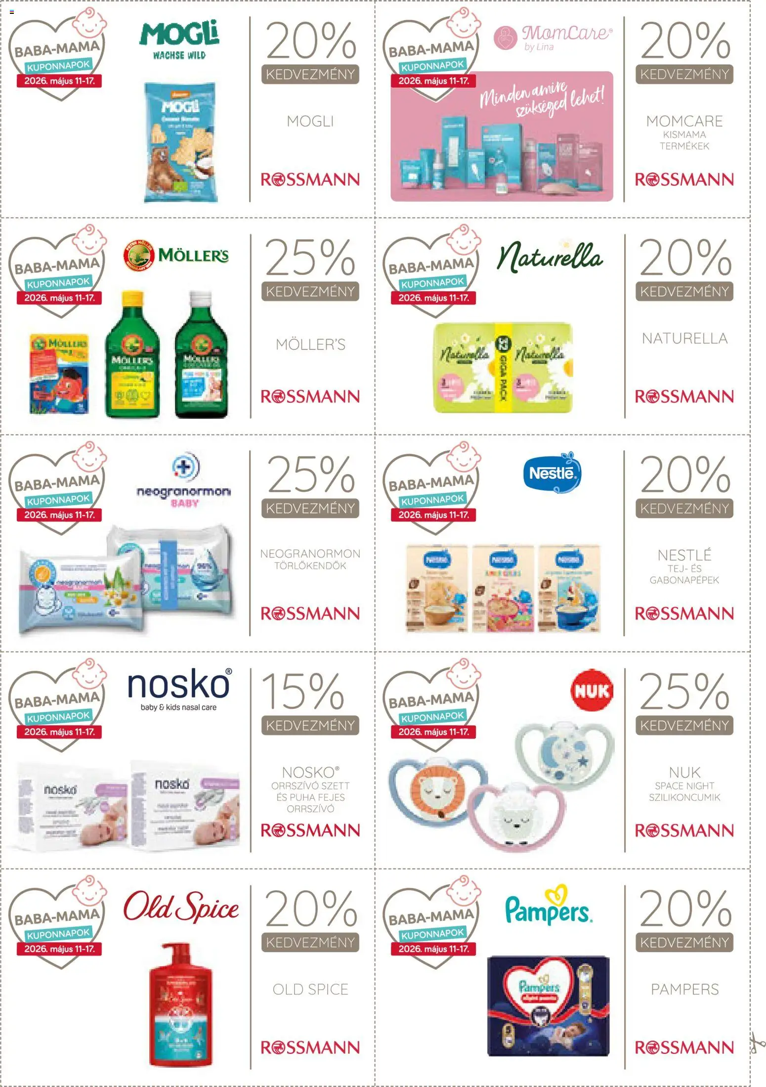Rossmann akciós ujság - amely érvényes a következő dátumtól: 11.05.2026 | Oldal: 18 | Termékek: Old spice, Pampers, Tej