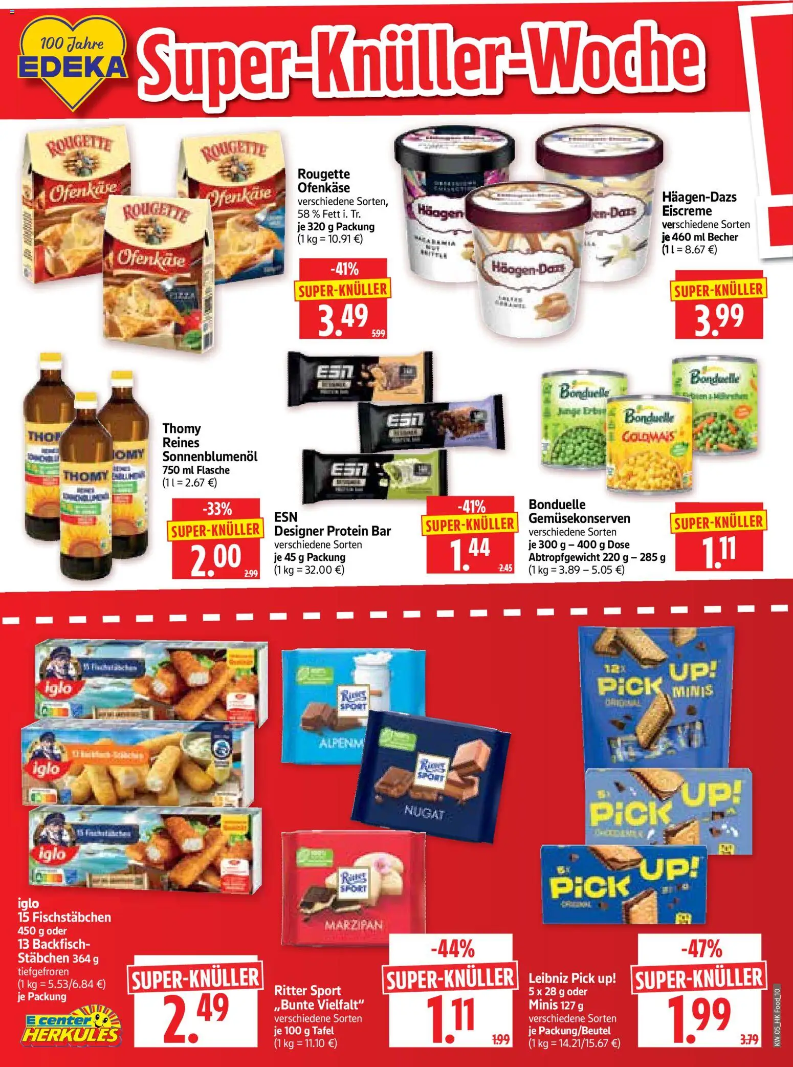 HERKULES Prospekt 	 – gültig ab 26.01.2026 | Seite: 10 | Produkte: Sonnenblumenol, Ritter sport, Eiscreme, Fischstabchen