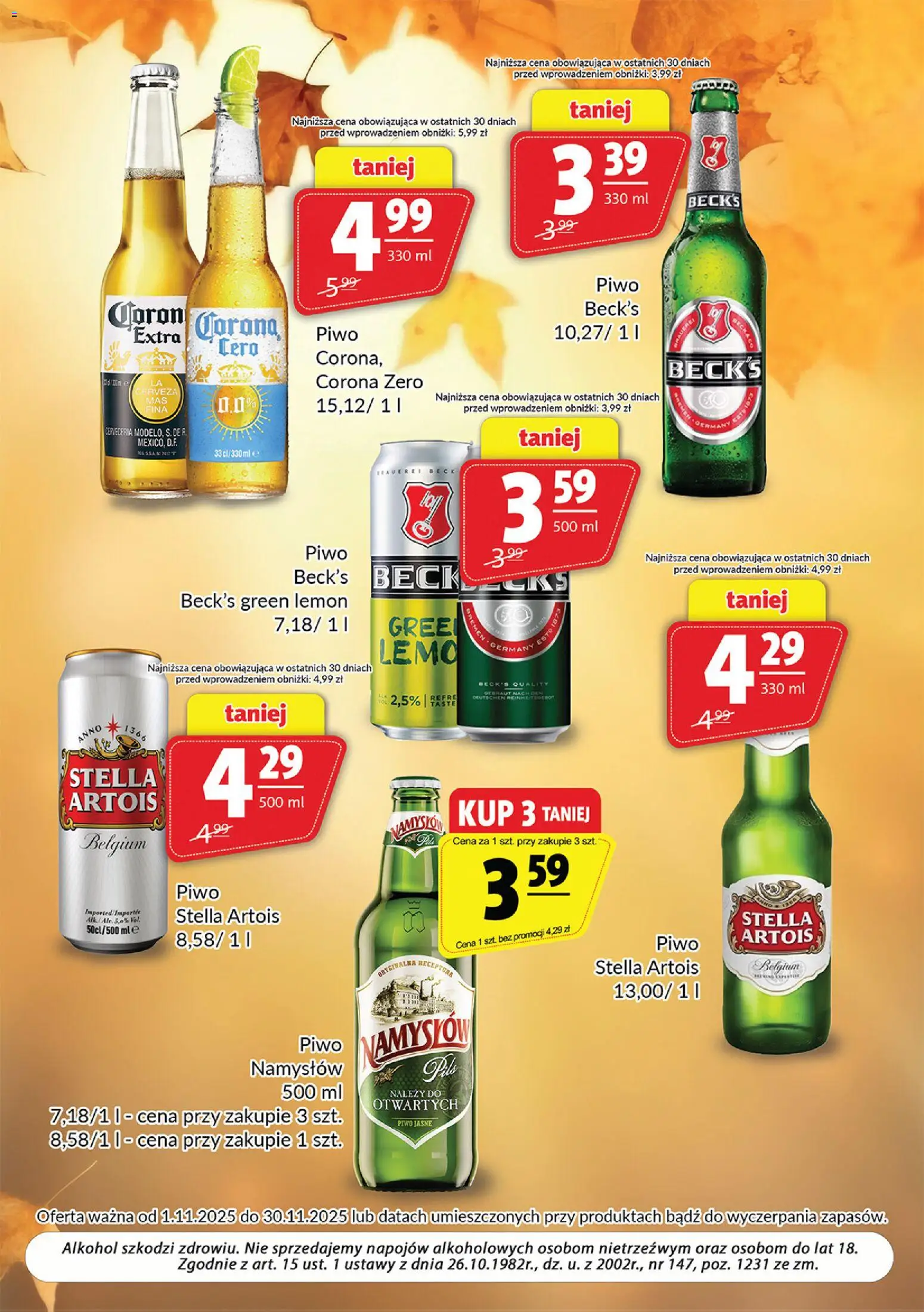 Prim Market Gazetka - Oferta alkoholowa od 01.11.2025 | Strona: 6 | Produkty: Piwo, Piwo Namysłów, Alkohol