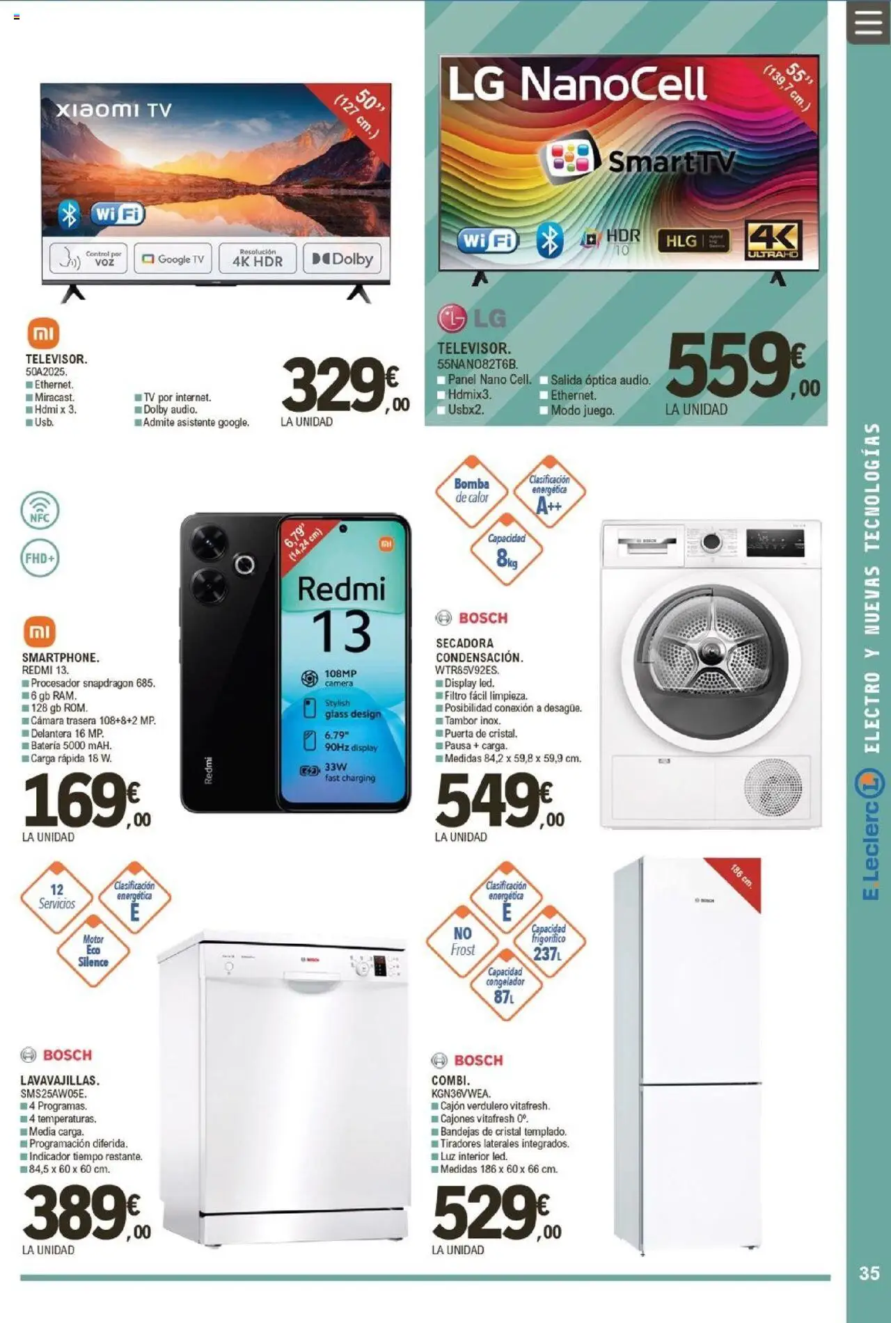 E.Leclerc folleto │ válido desde el 07.10.2025 | Página: 35 | Productos: Cámara, Congelador, Secadora, Batería