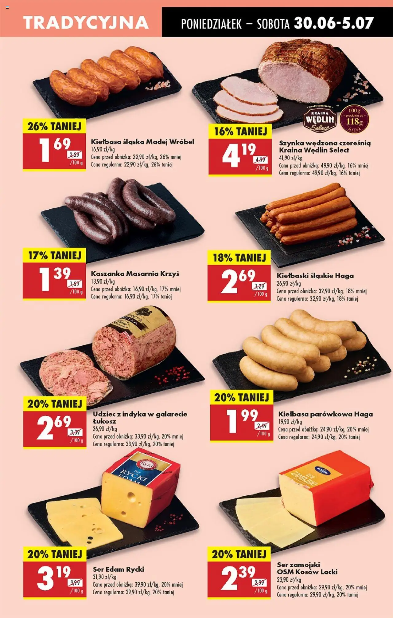 Biedronka gazetka od 30.06.2025 | Strona: 31 | Produkty: Kiełbasa, Kaszanka, Szynka, Kiełbasa śląska