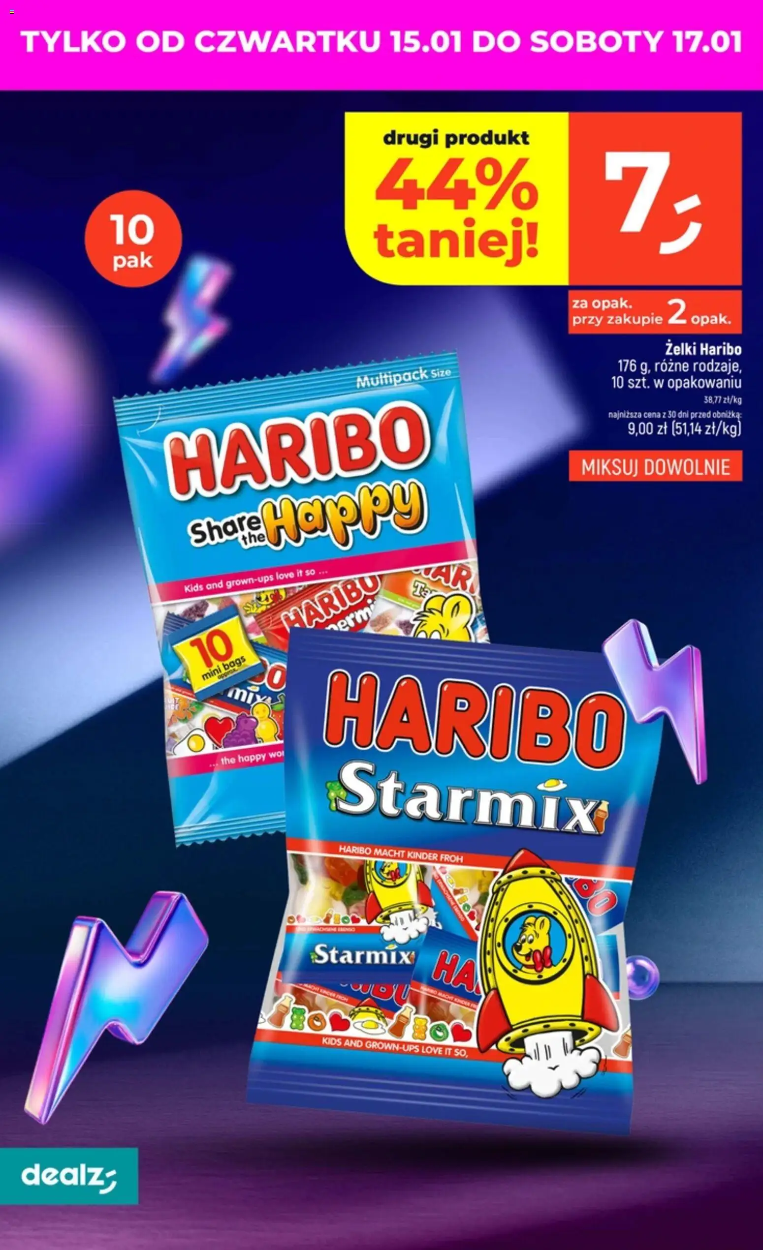 Dealz Gazetka od 15.01.2026 | Strona: 2 | Produkty: Żelki haribo, Żelki