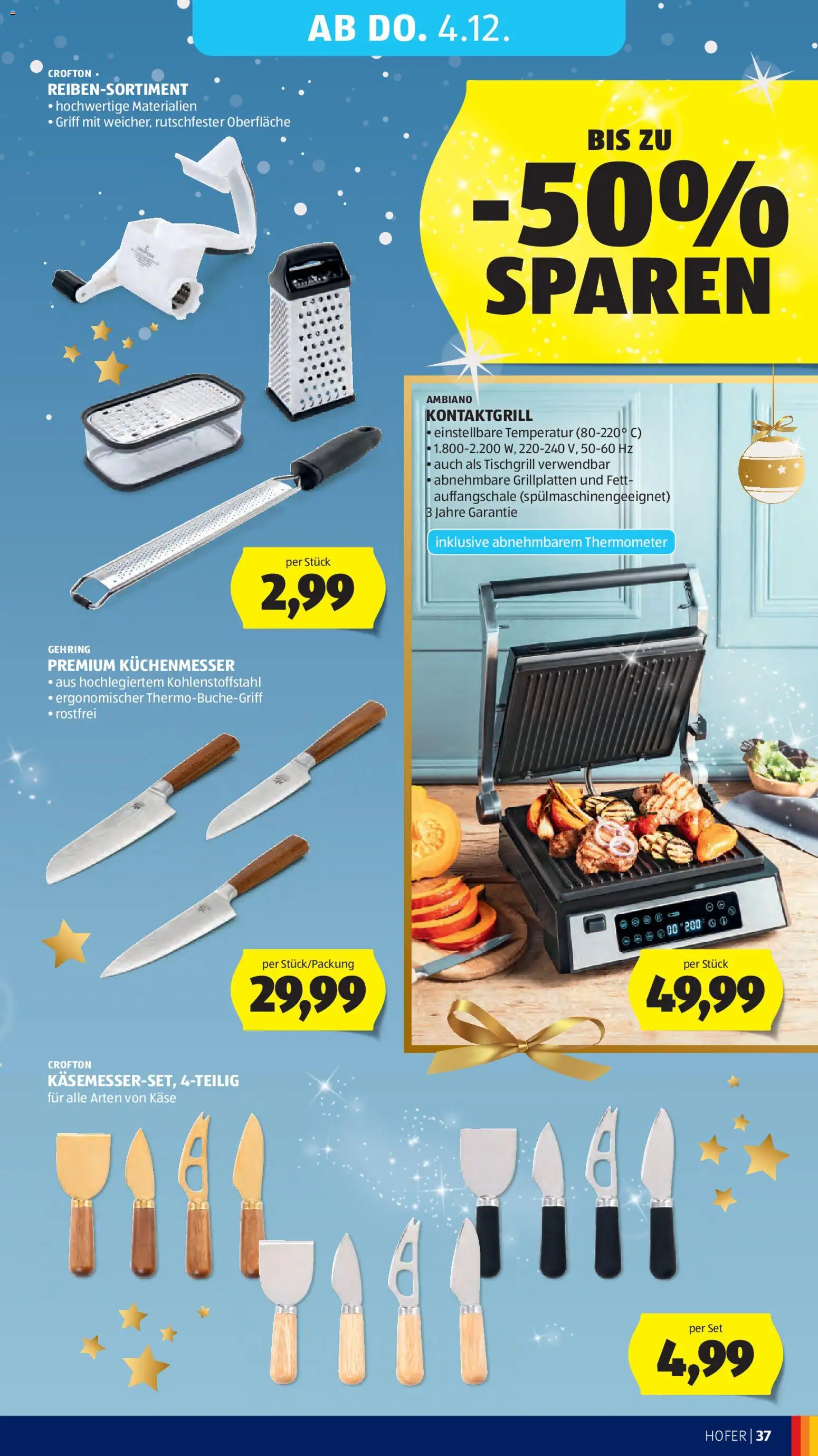 Hofer AT akciós ujság - amely érvényes a következő dátumtól: 28.11.2025 | Oldal: 53 | Termékek: Kontaktgrill