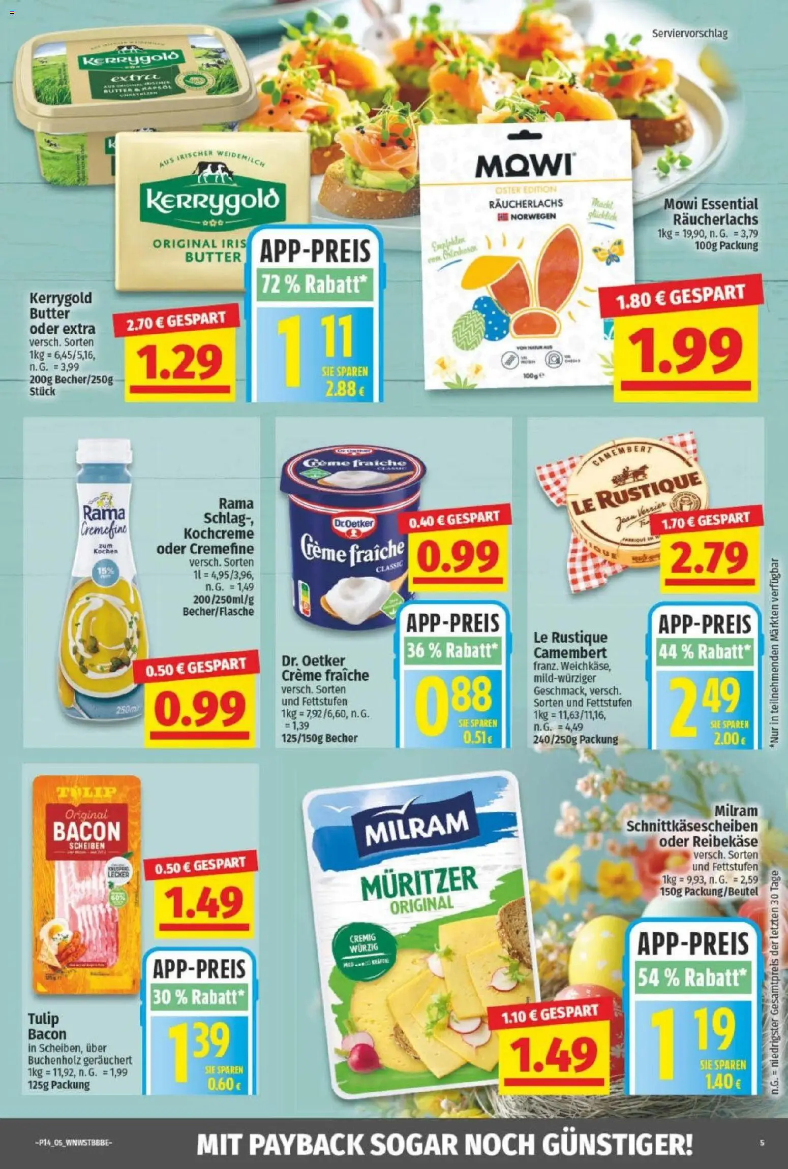 NP Discount Prospekt – gültig ab 30.03.2026 | Seite: 5 | Produkte: Rama, Butter, Räucherlachs, Reibekase