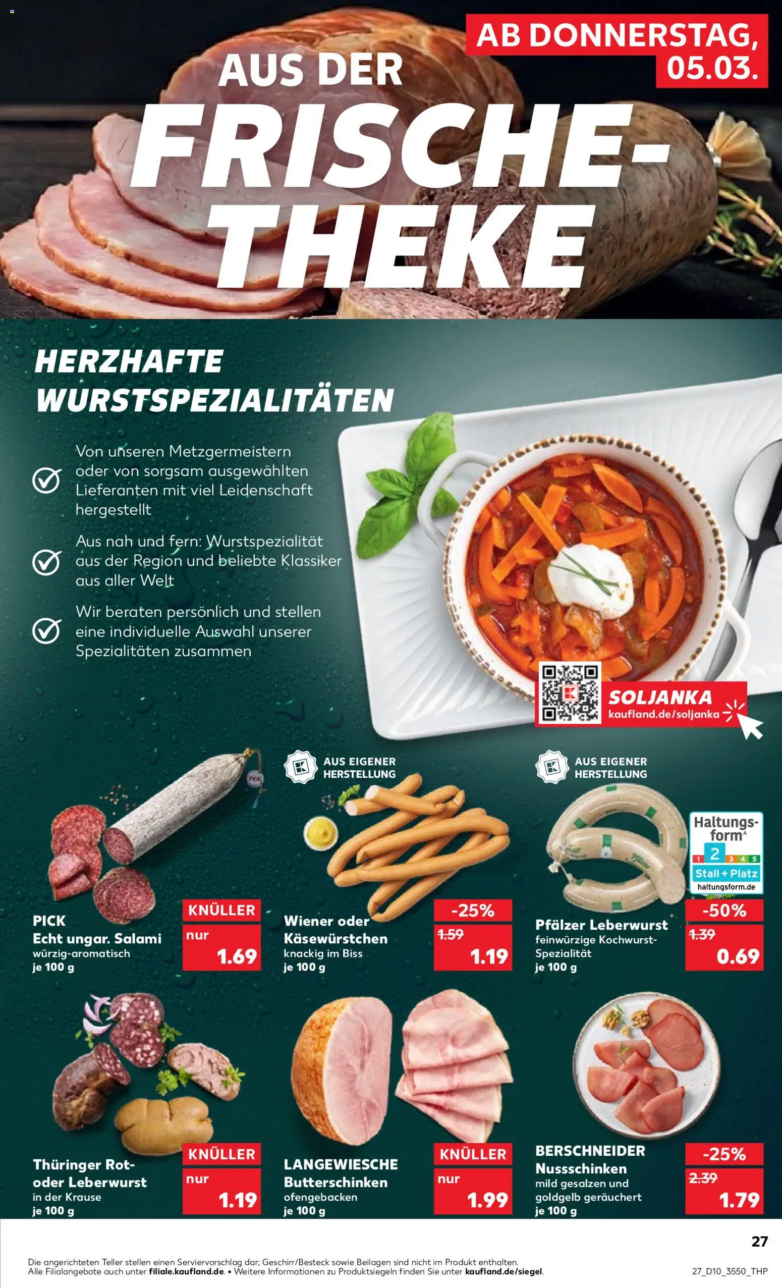 Kaufland prospekt Berlin	 – gültig ab 05.03.2026 | Seite: 27 | Produkte: Theke, Salami