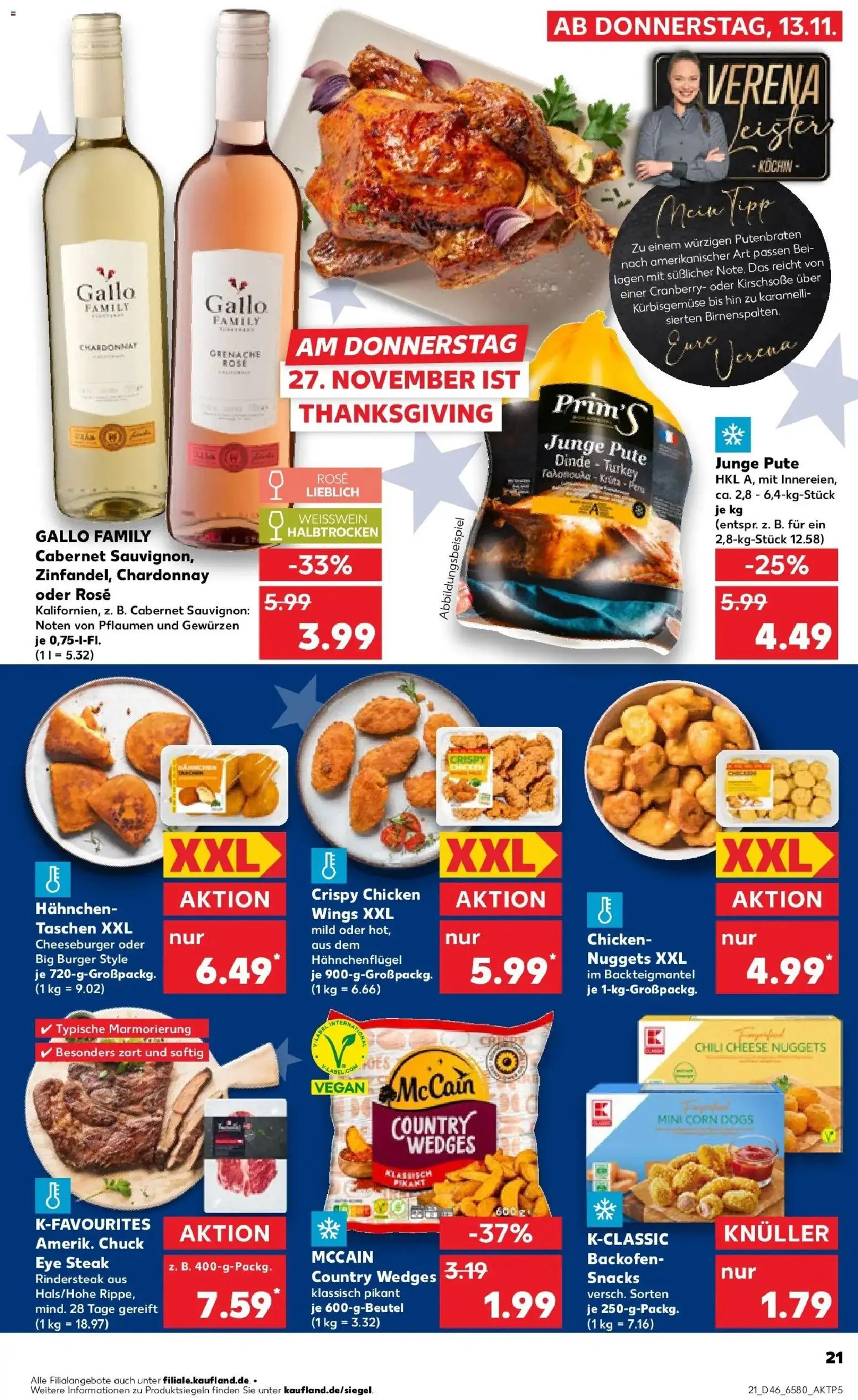 Kaufland prospekt Henstedt-Ulzburg	 – gültig ab 13.11.2025 | Seite: 21 | Produkte: Pflaumen, Burger, McCain, Backofen