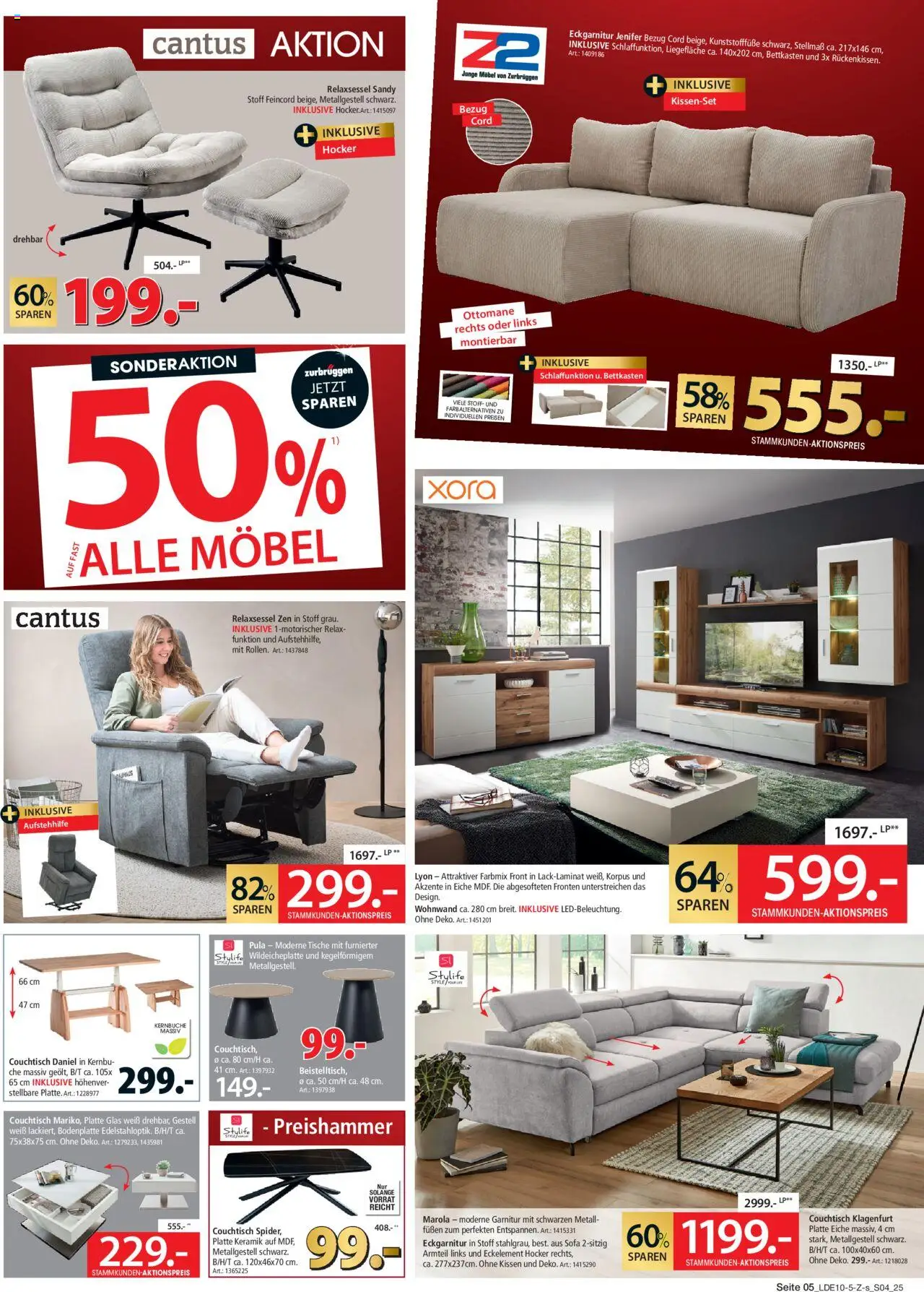 Zurbrüggen - Red Shopping Week – gültig ab 18.10.2025 | Seite: 5 | Produkte: Relaxsessel, Wohnwand, Sofa, Couchtisch