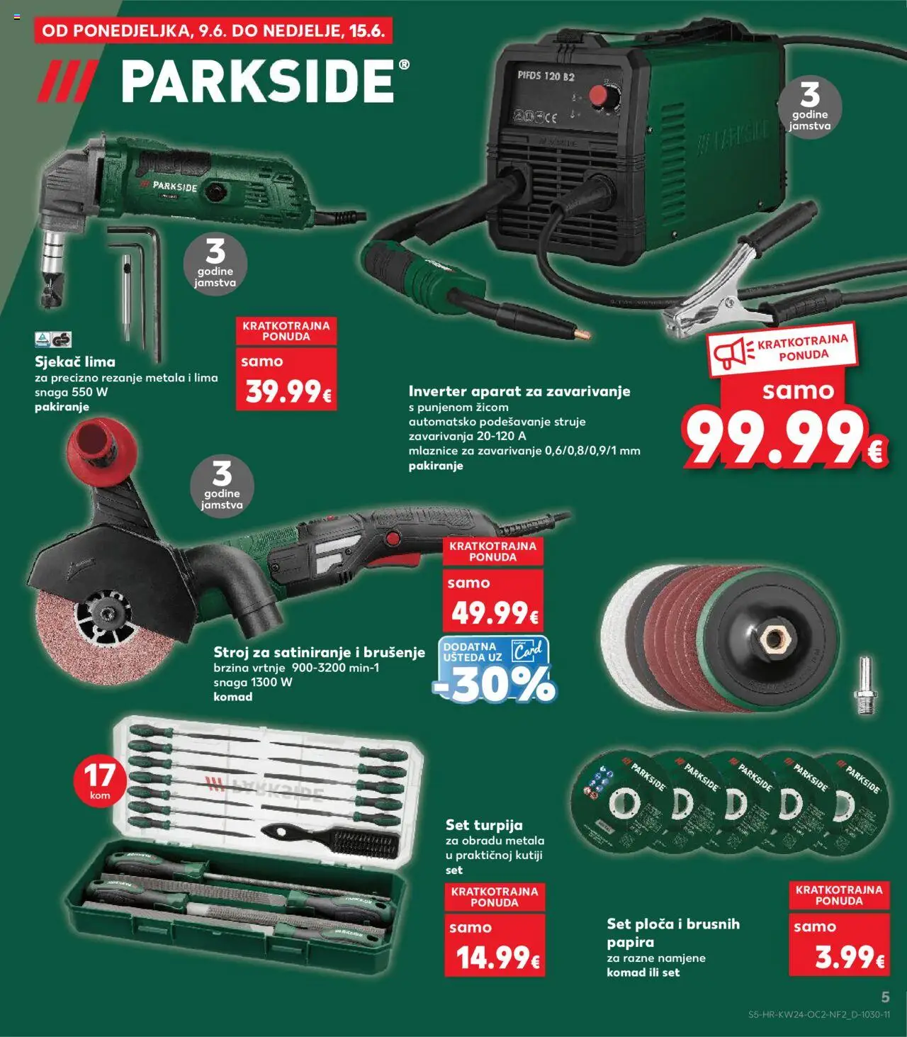 Kaufland HR akciós ujság - amely érvényes a következő dátumtól: 11.06.2025 | Oldal: 5 | Termékek: Parkside