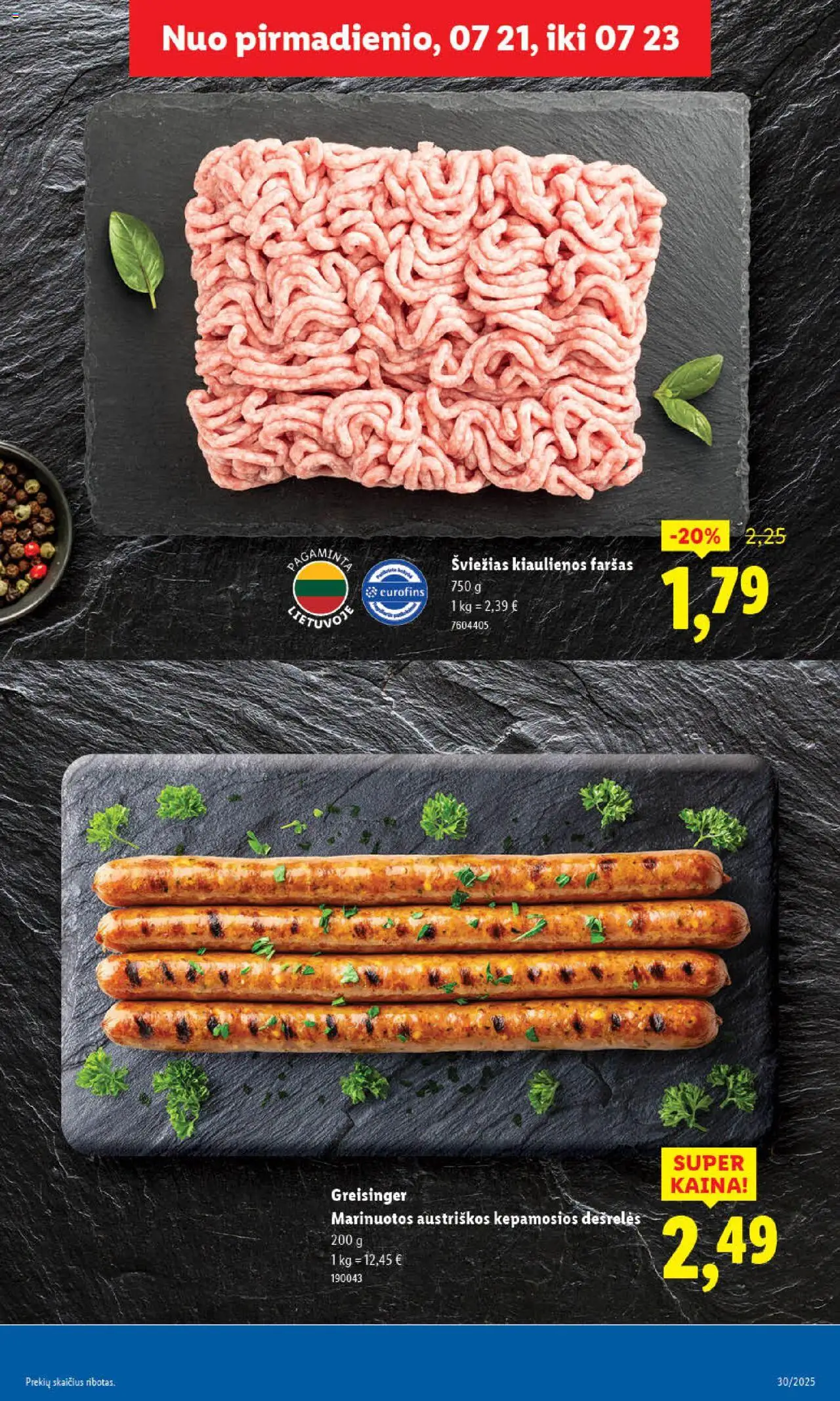 LIDL - Leidinys│galioja nuo 24.07.2025 | Puslapis: 19 | Prekių: Kiaulienos, Dešrelės
