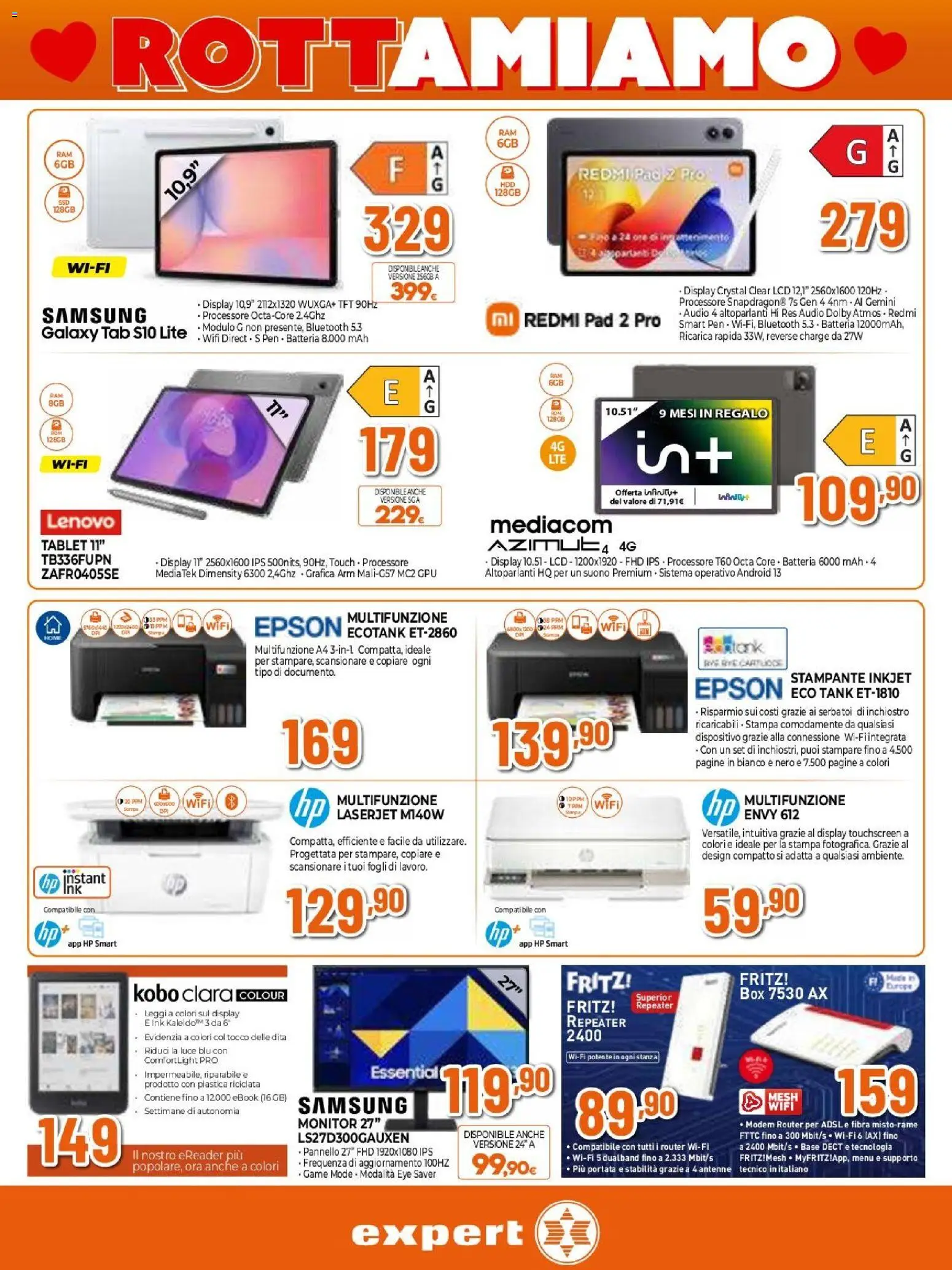 Volantino Expert del 12.02.2026 | Pagina: 4 | Prodotti: Router, Monitor, Stampante, Audio