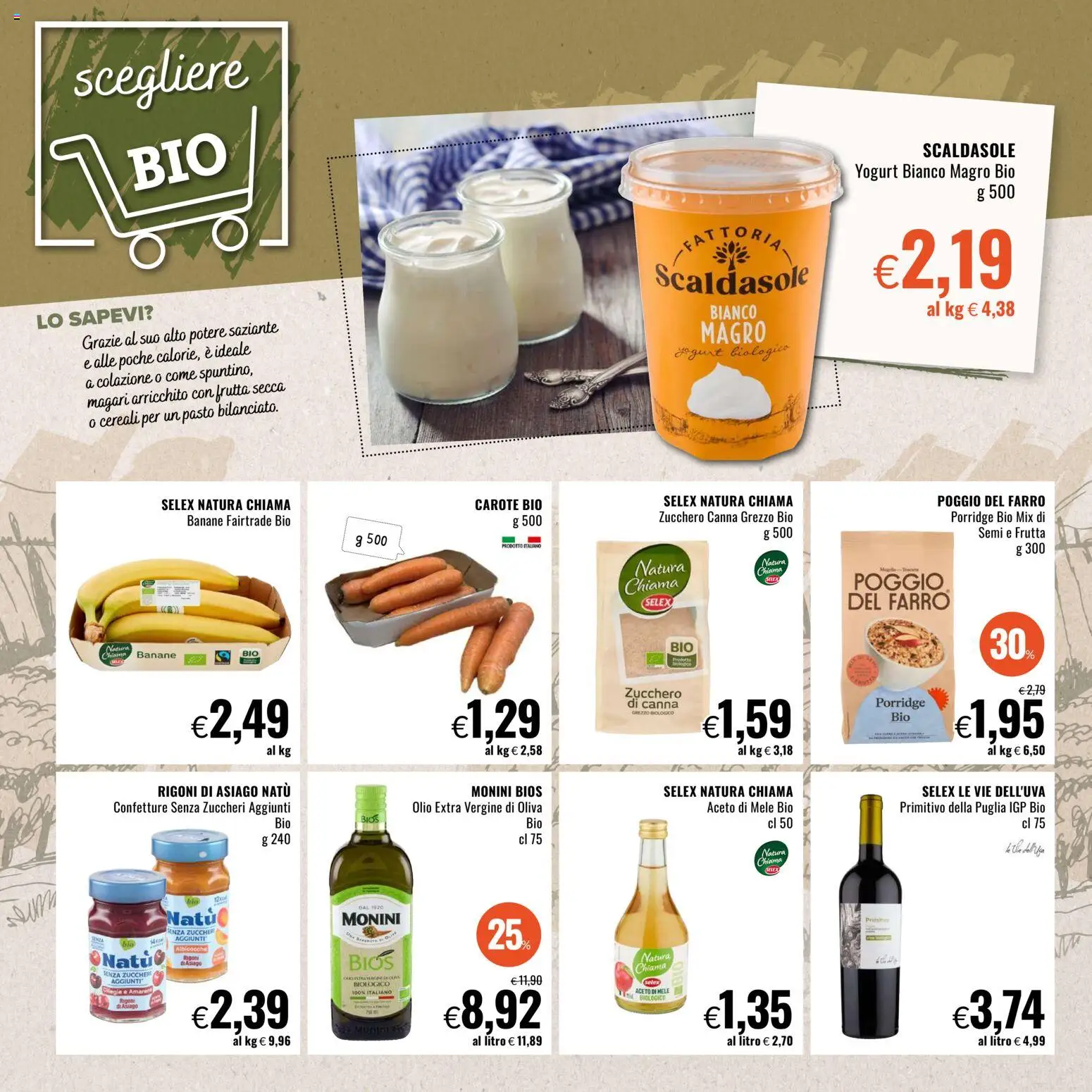 Volantino Famila del 05.03.2026 | Pagina: 10 | Prodotti: Banane, Aceto di mele, Zucchero, Olio