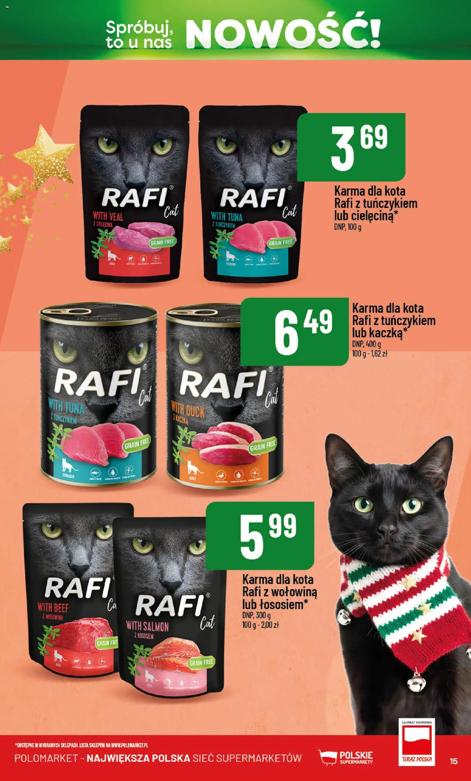 POLOmarket Gazetka - Nowości od 01.12.2025 | Strona: 15 | Produkty: Kaczka, Karma dla kota, Wołowina
