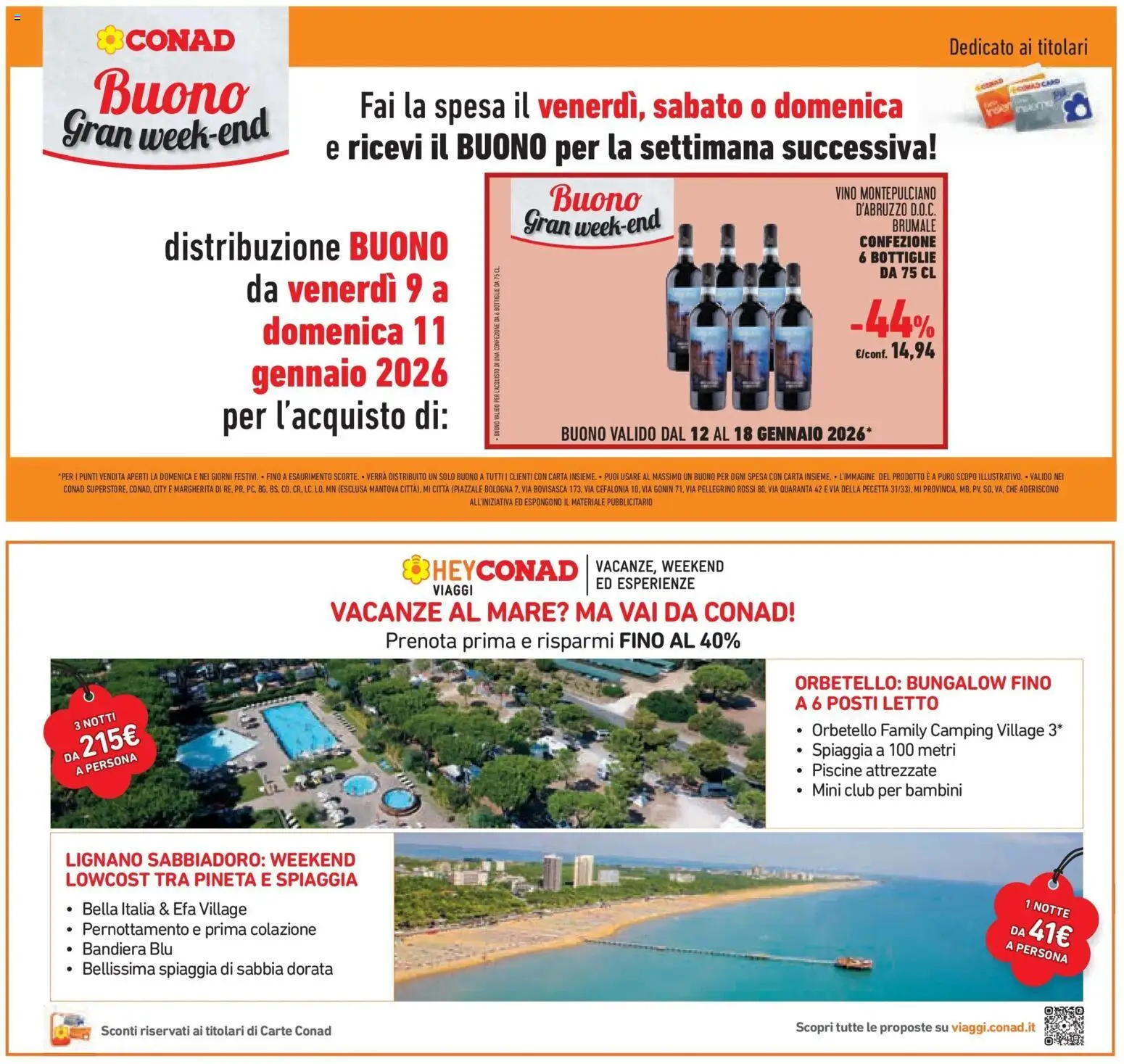 Volantino Conad del 07.01.2026 | Pagina: 23 | Prodotti: Vino, Cavo, Letto