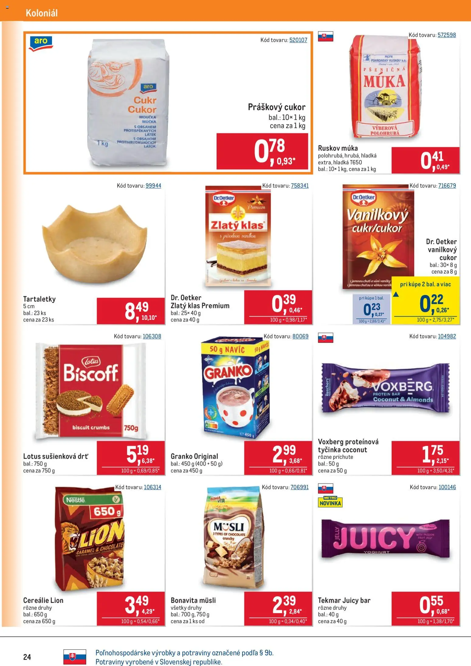 Nové Metro akcie – leták je platný od 25.03.2026 | Strana: 24 | Produkty: Bosch, Práškový cukor, Zlatý klas, Cereálie