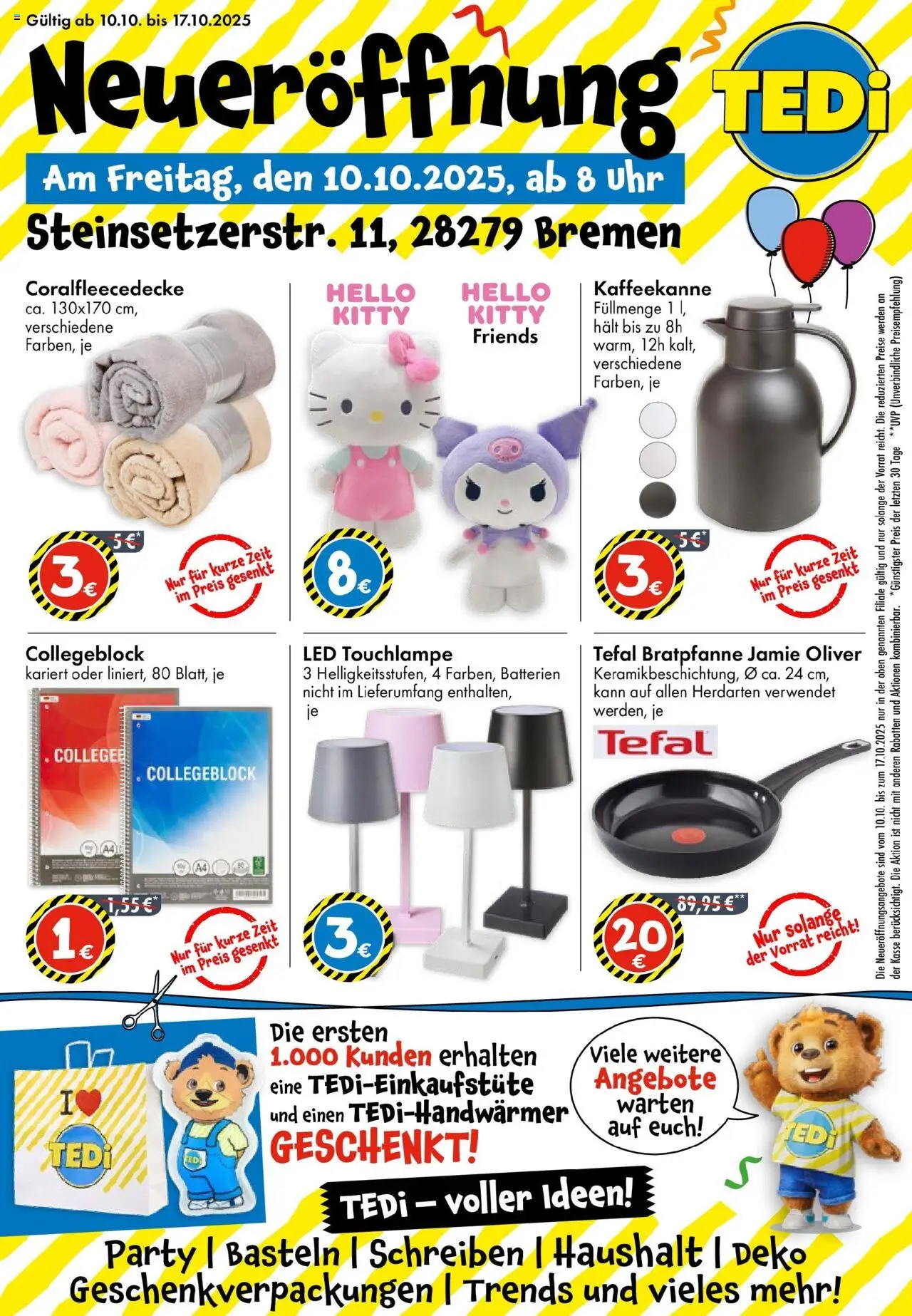 TEDi  Neueröffnung in Bremen – gültig ab 10.10.2025 | Seite: 1 | Produkte: Batterien, Uhr