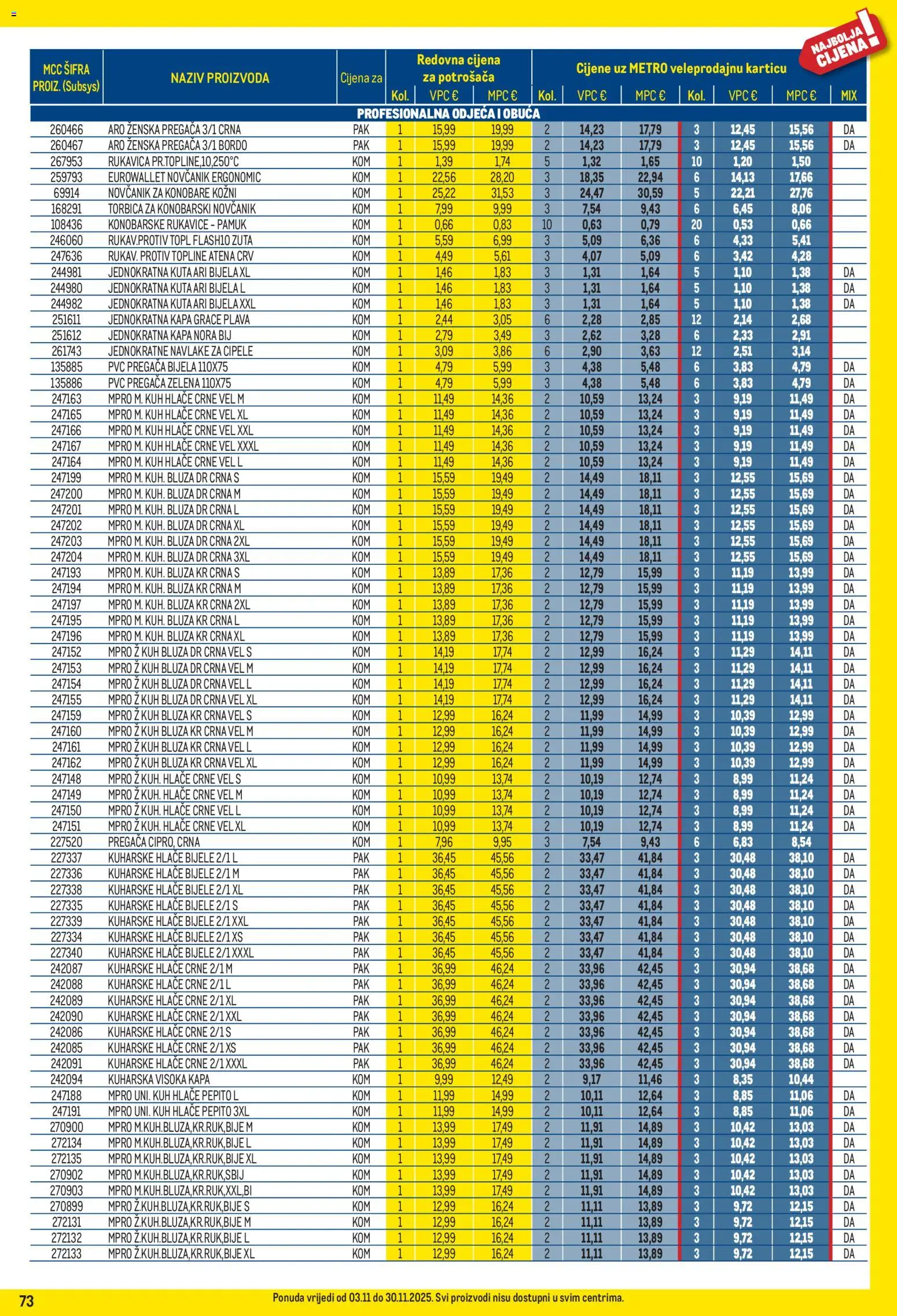 Metro katalog | vrijedi od 03.11.2025 | Stranica: 73 | Proizvodi: Odjeća, Bluza, Hlače, Torbica