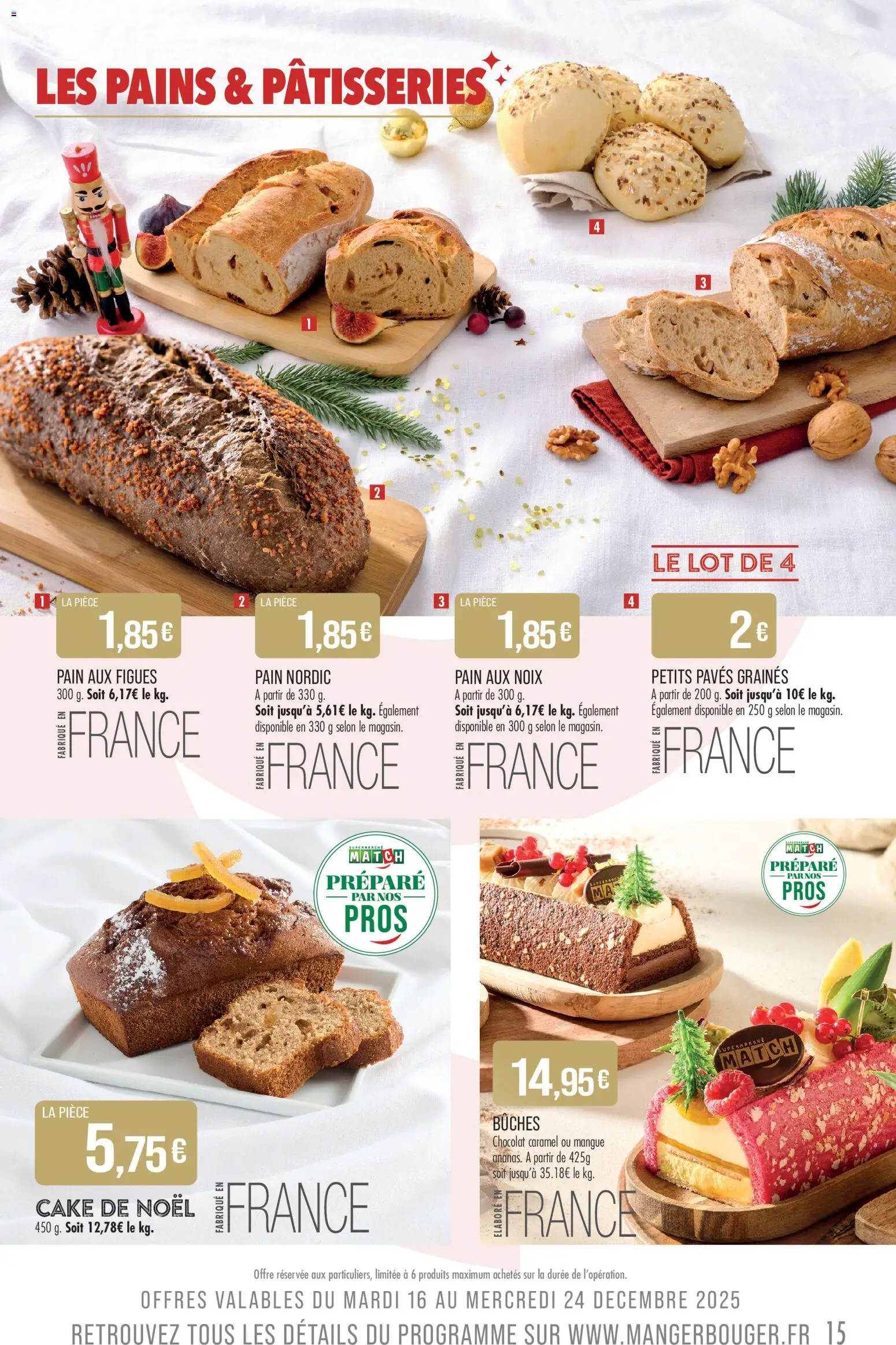 {H1} | Page: 15 | Produits: Mangue, Pain, Chocolat, Noix