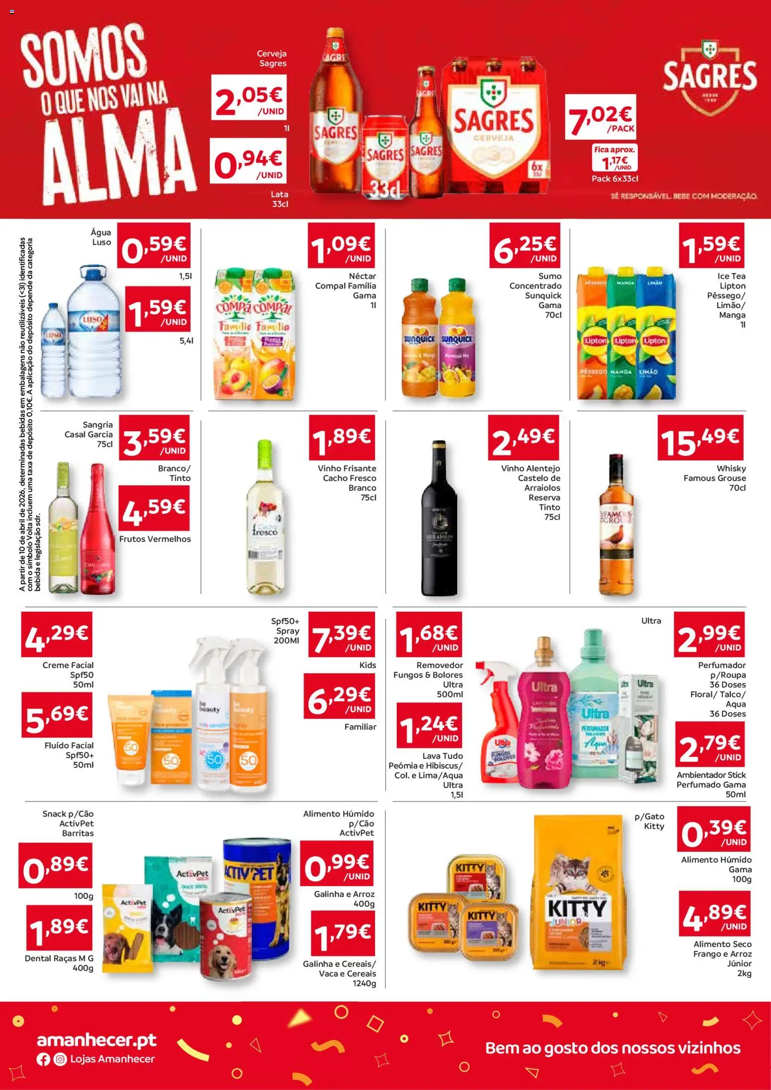 Amanhecer Folheto Madeira │ válido de 16.04.2026 | Página: 4 | Produtos: Agua, Frango, Cerveja, Cereais