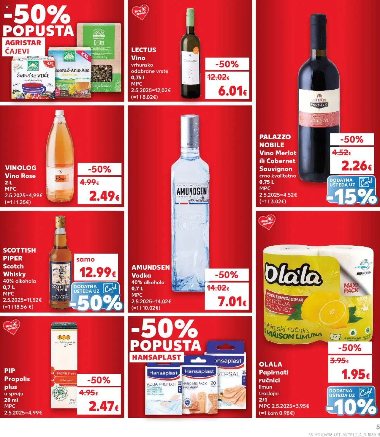 Kaufland katalog | vrijedi od 17.09.2025 | Stranica: 5 | Proizvodi: Šumsko voće, Papirnati ručnici, Voće, Vodka