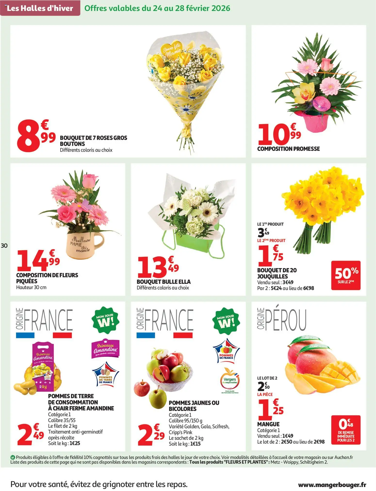{H1} | Page: 30 | Produits: Mangue, Fleurs et plantes, Pommes, Pommes de terre