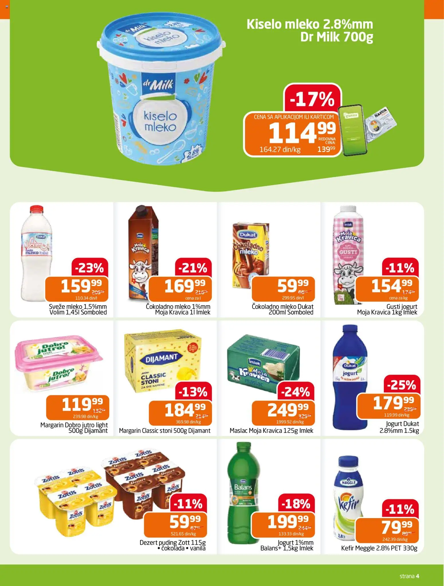 Gomex katalog - važi od 18.03.2026 | Strana: 4 | Proizvode: Maslac, Čokoladno mleko, Puding, Margarin