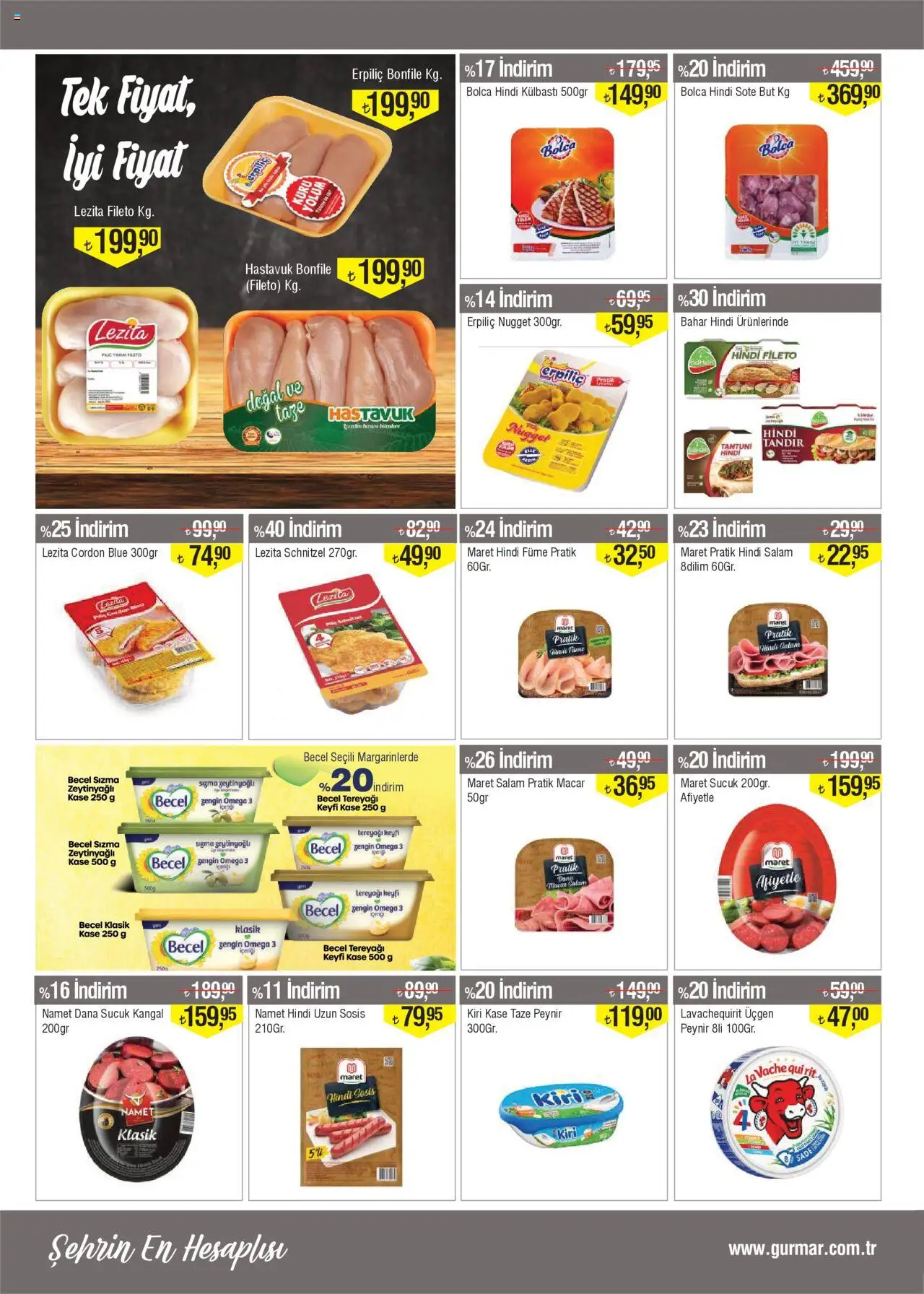 Gürmar - Katalog - 16.10.2025 tarihinden itibaren geçerlidir | Sayfa: 4 | Ürünler: Kaşe, Tereyağı, Peynir, Sucuk