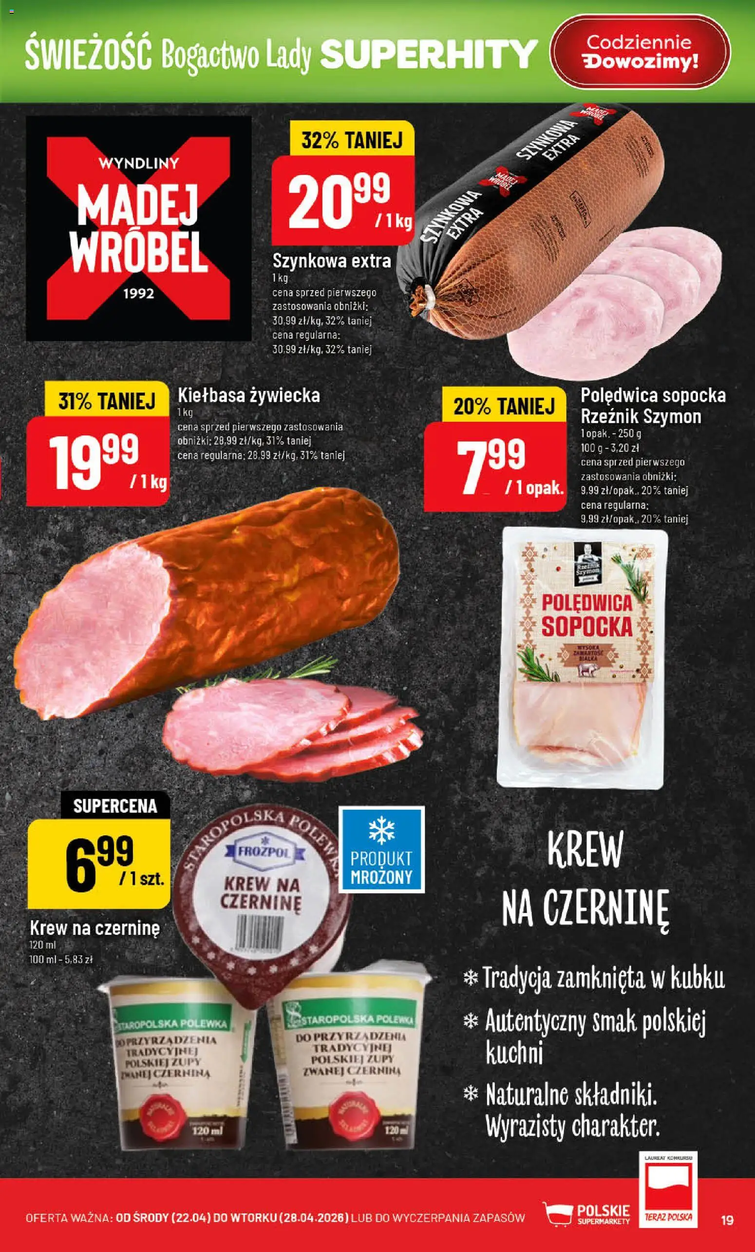 POLOmarket gazetka od 22.04.2026 | Strona: 19 | Produkty: Kiełbasa