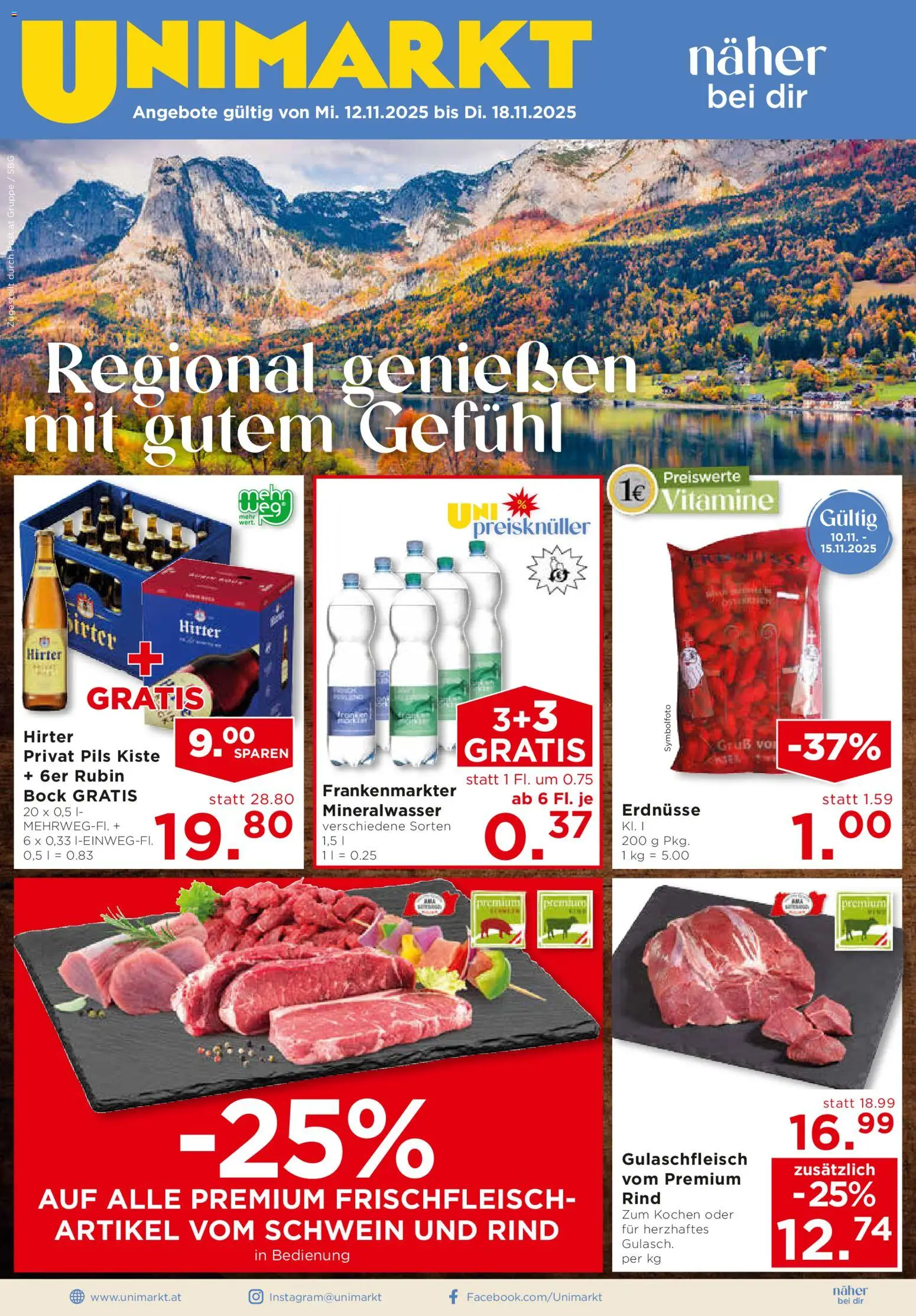 Unimarkt Salzburg gültig ab 12.11.2025 | Seite: 1 | Produkte: Папионка