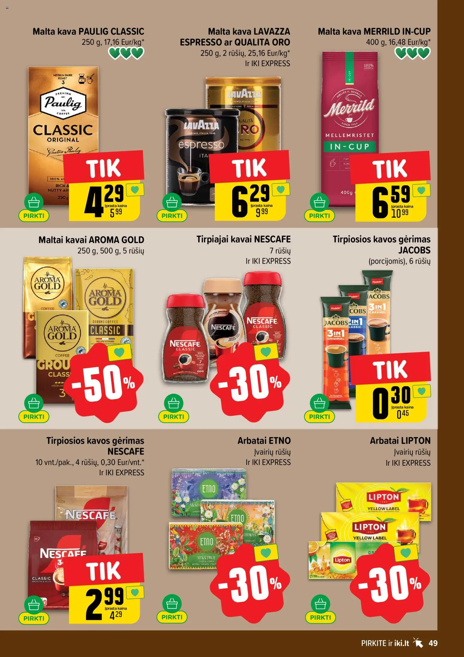 IKI akcijos nuo 13.04.2026 | Puslapis: 49 | Prekių: Kava