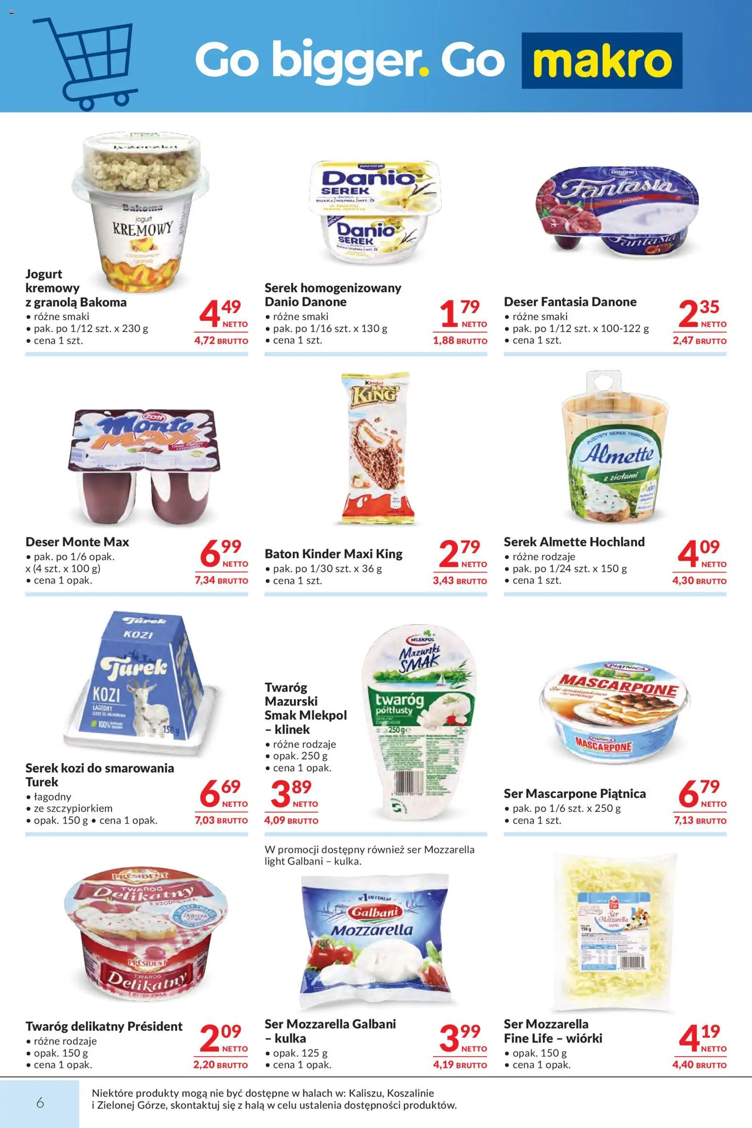 Makro gazetka od 14.04.2026 | Strona: 6 | Produkty: Granola, Ser, Jogurt, Mozzarella