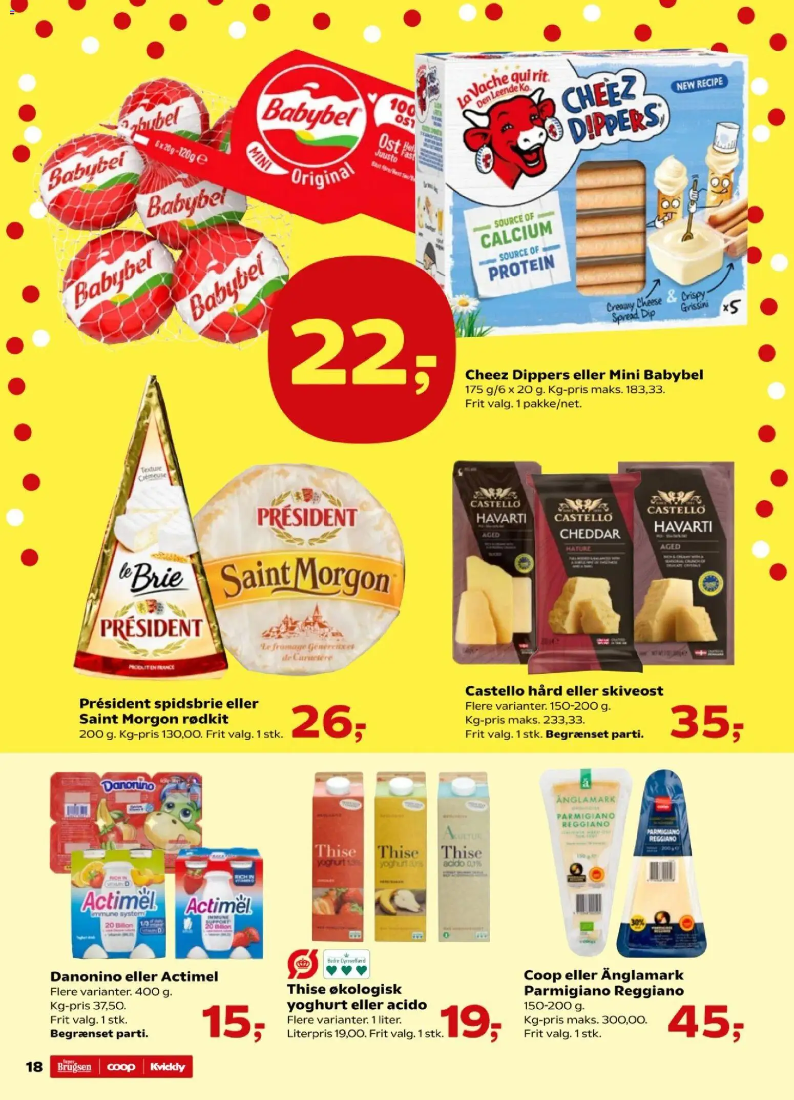 Kvickly tilbudsavis – gyldig fra 09.01.2026 | Side: 18 | Produkter: Ost, Yoghurt, Cheddar, Skiveost