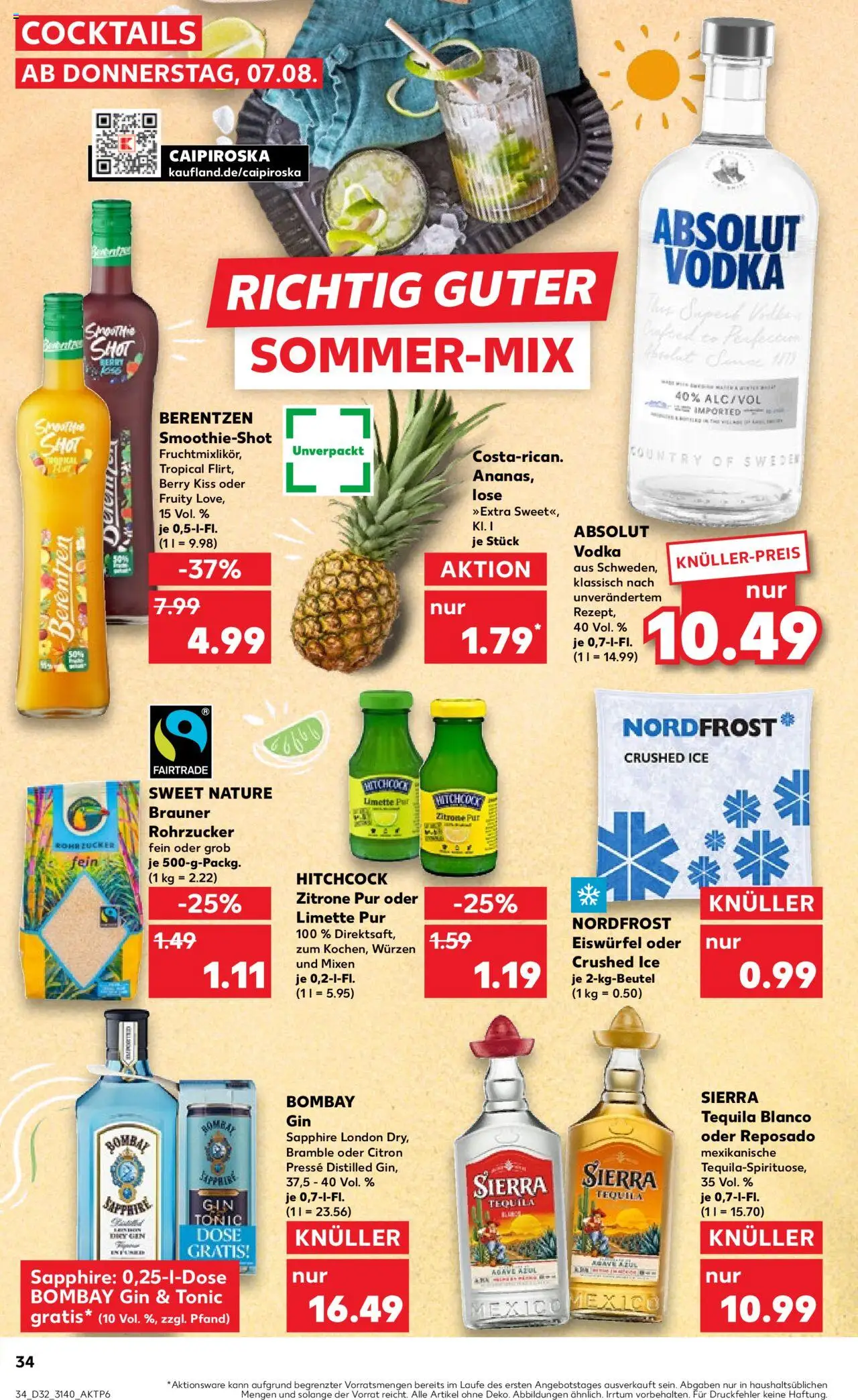 Kaufland prospekt Leipzig	 - gültig ab dem 07.08.2025 | Seite: 34 | Produkte: Presse, Tequila, Zitrone, Berentzen