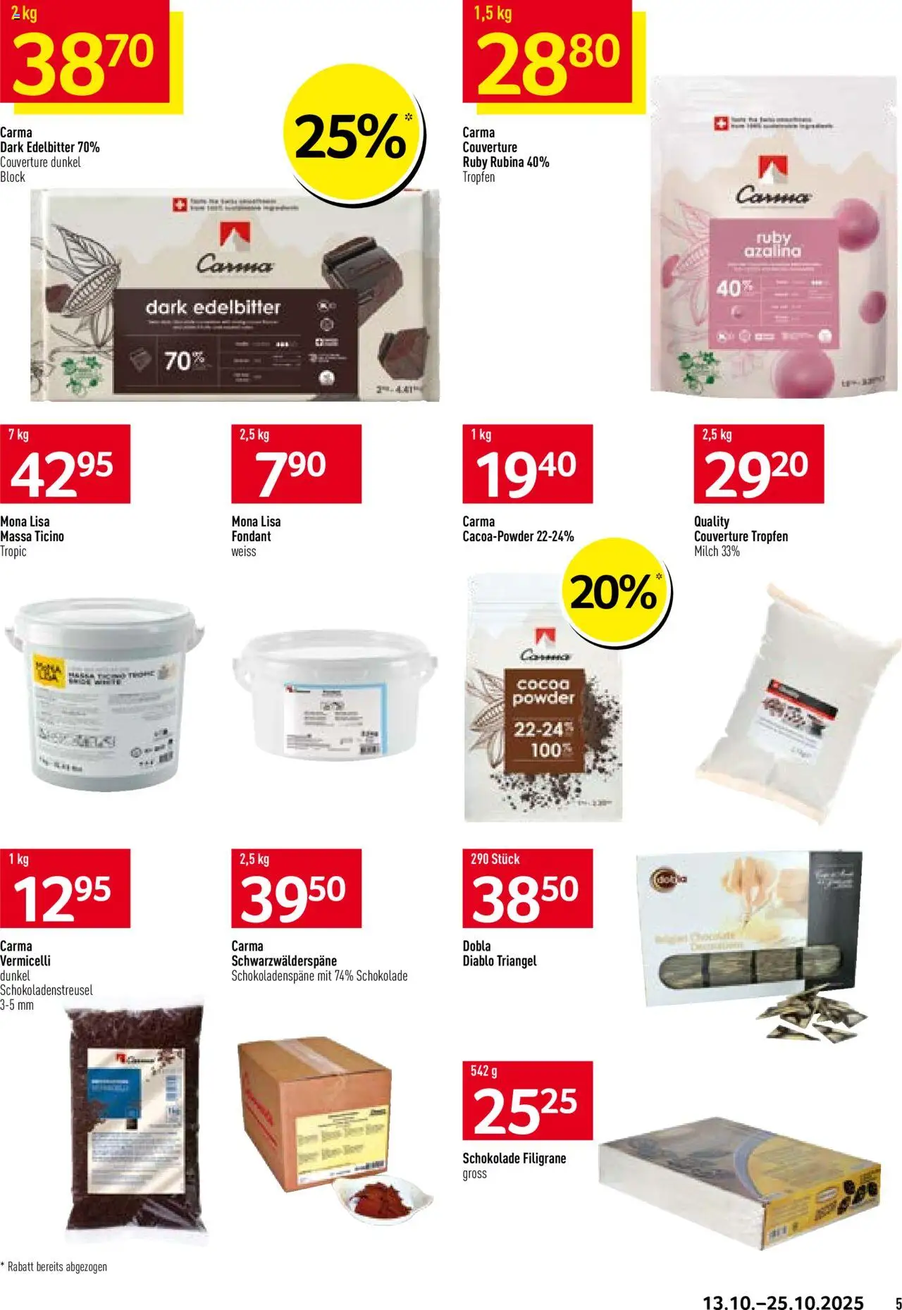 Prodega Aktionen Bäckerei – gültig ab 13.10.2025 | Seite: 5 | Produkte: Milch, Schokolade