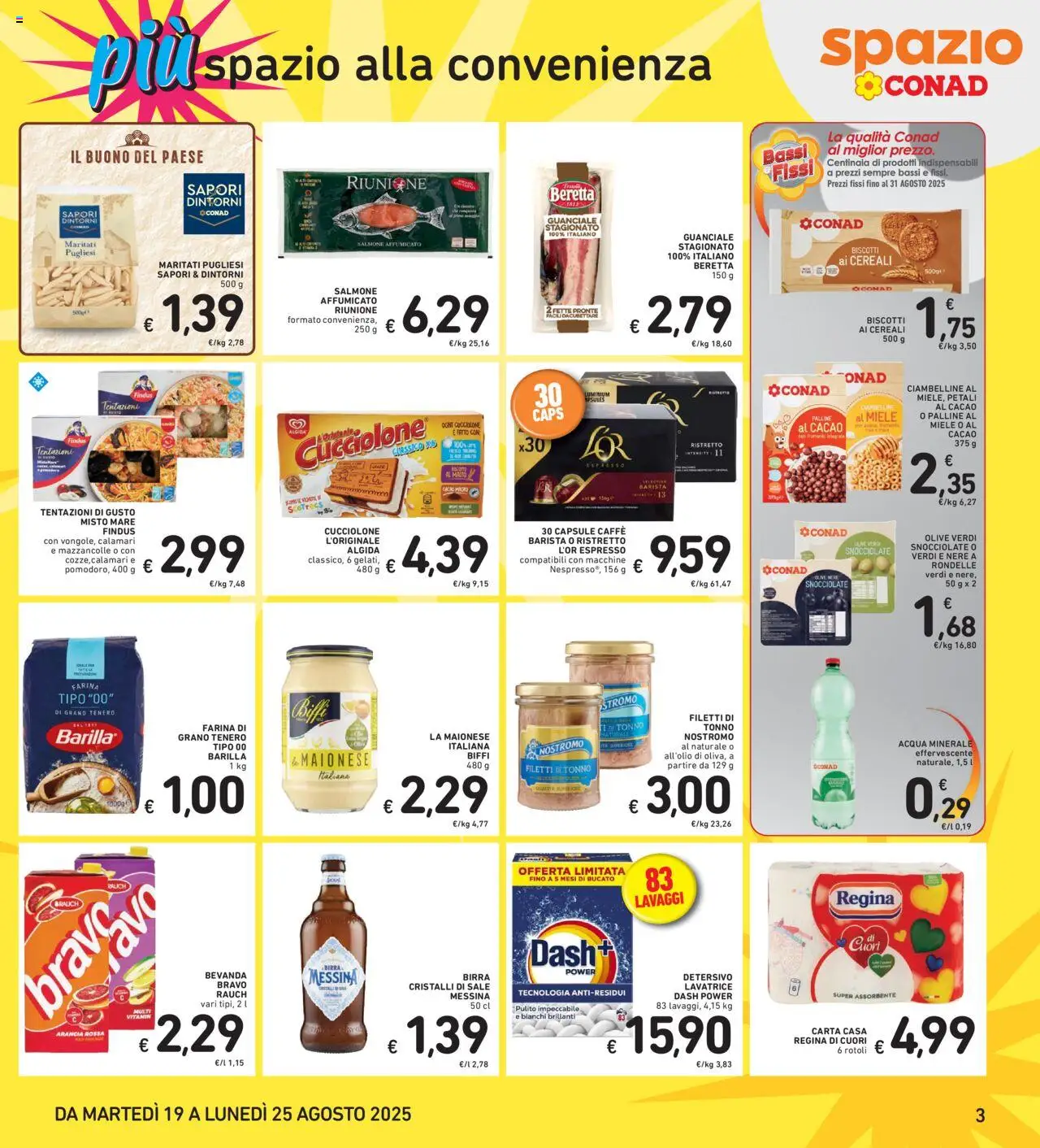 Volantino Spazio Conad del 12.08.2025 | Pagina: 40 | Prodotti: Mazzancolle, Cacao, Miele, Acqua minerale