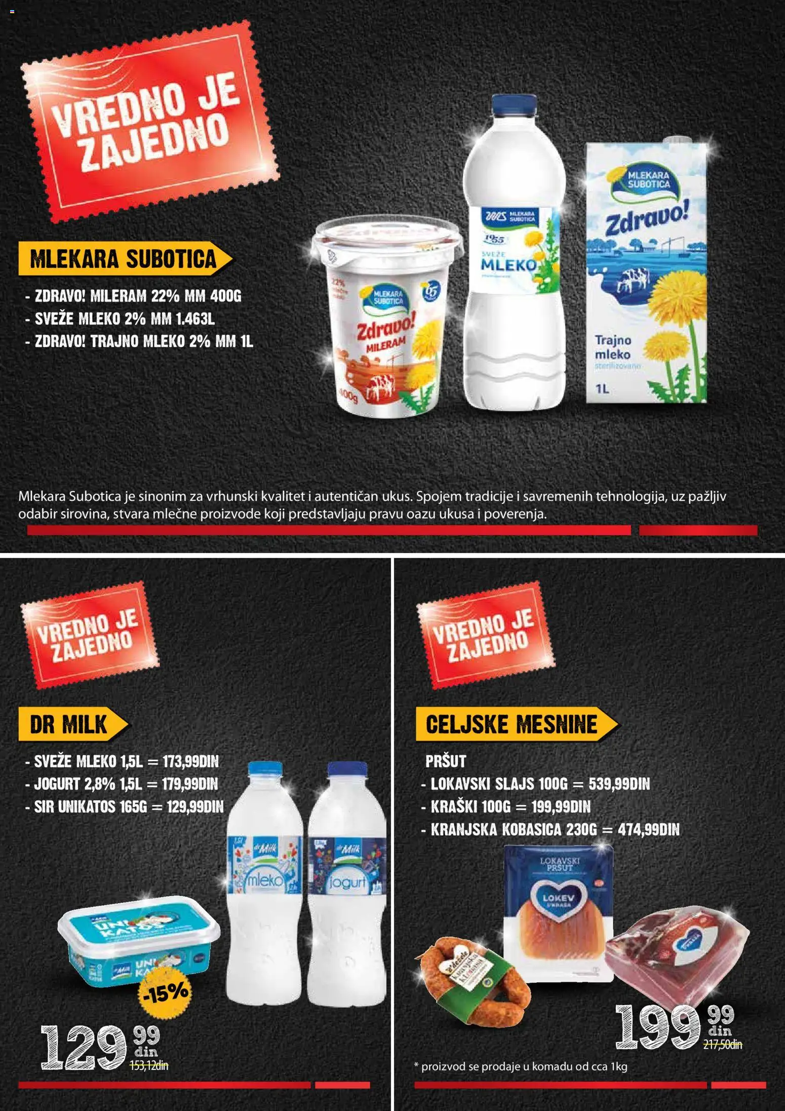 Roda katalog - važi od 13.11.2025 | Strana: 3 | Proizvode: Pršut, Sveže mleko, Mleko, Kobasica