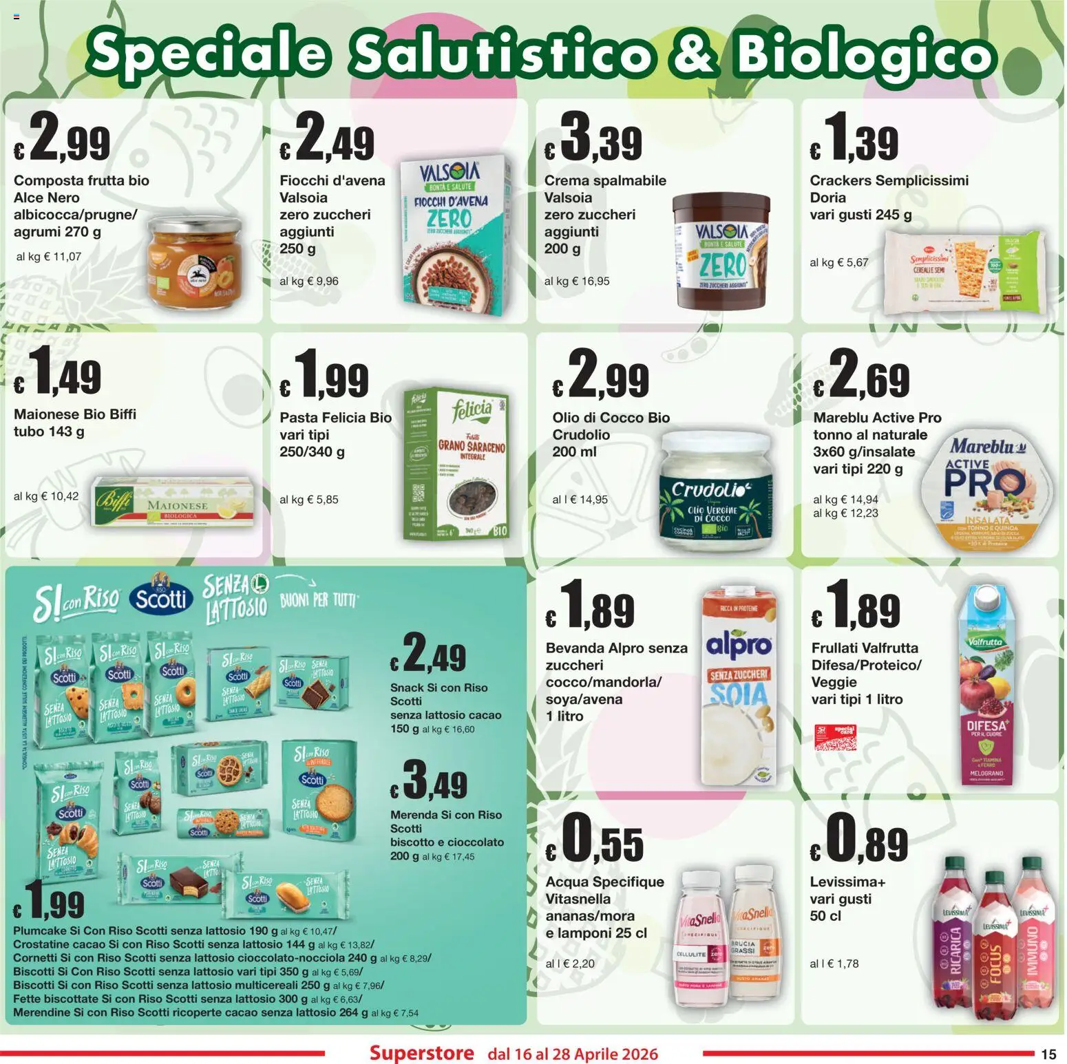 Volantino Sì con Te del 16.04.2026 | Pagina: 15 | Prodotti: Biscotti, Insalata, Olio, Tonno