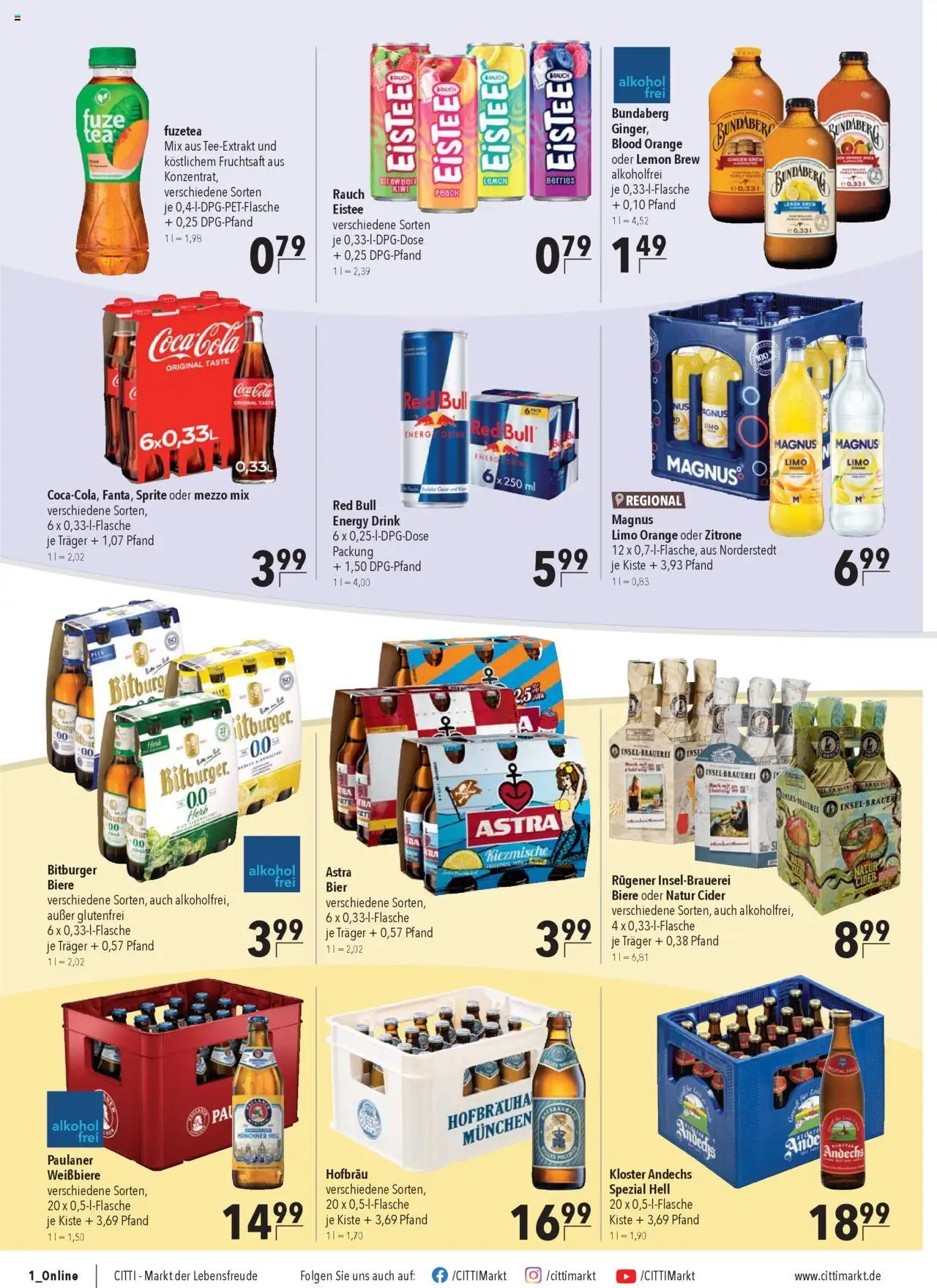 CITTI Markt Prospekt 	 - gültig ab dem 23.07.2025 | Seite: 12 | Produkte: Cola, Energy, Zitrone, Oder mezzo mix