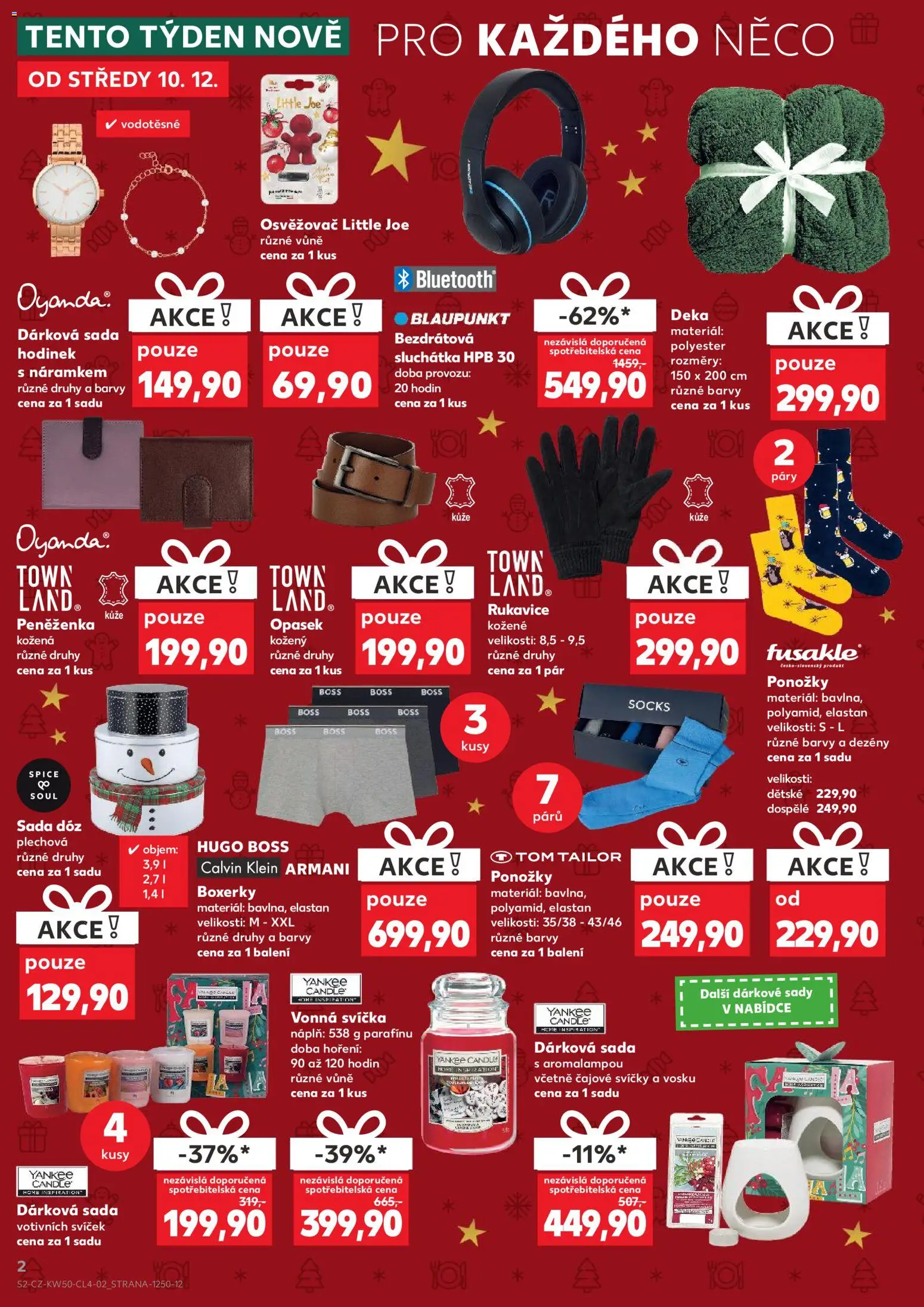Kaufland leták - Praha 8 od 10.12.2025 | Strana: 2 | Produkty: Ponožky, Boxerky, Opasek, Svíčka