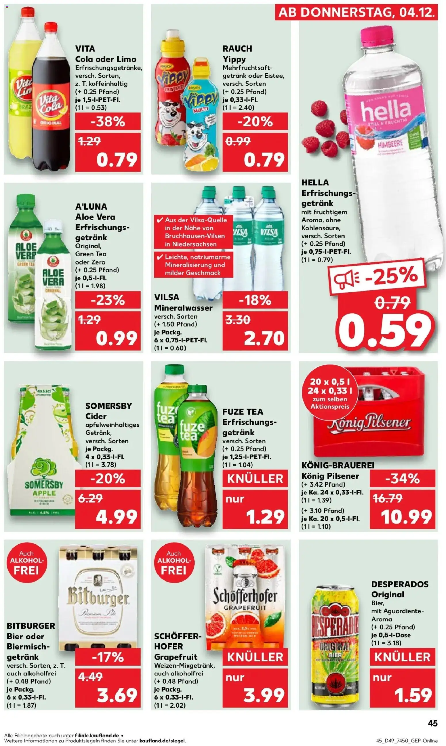 Kaufland prospekt Bad Nauheim	 – gültig ab 08.12.2025 | Seite: 45 | Produkte: Grapefruit, Vita cola, Desperados, Himbeere