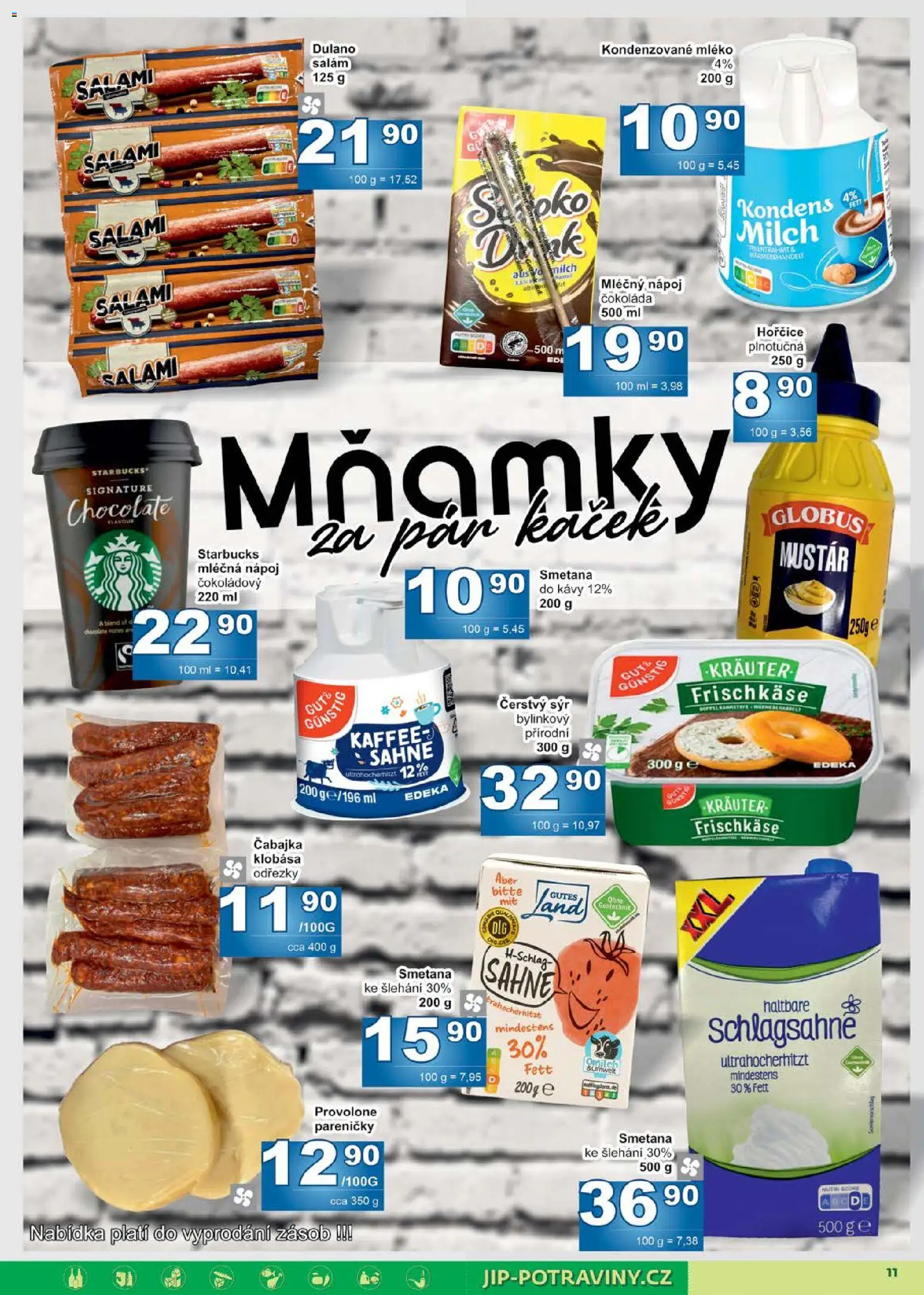 Jip leták od 14.01.2026 | Strana: 11 | Produkty: Salám, Smetana, Hořčice, Kondenzované mléko