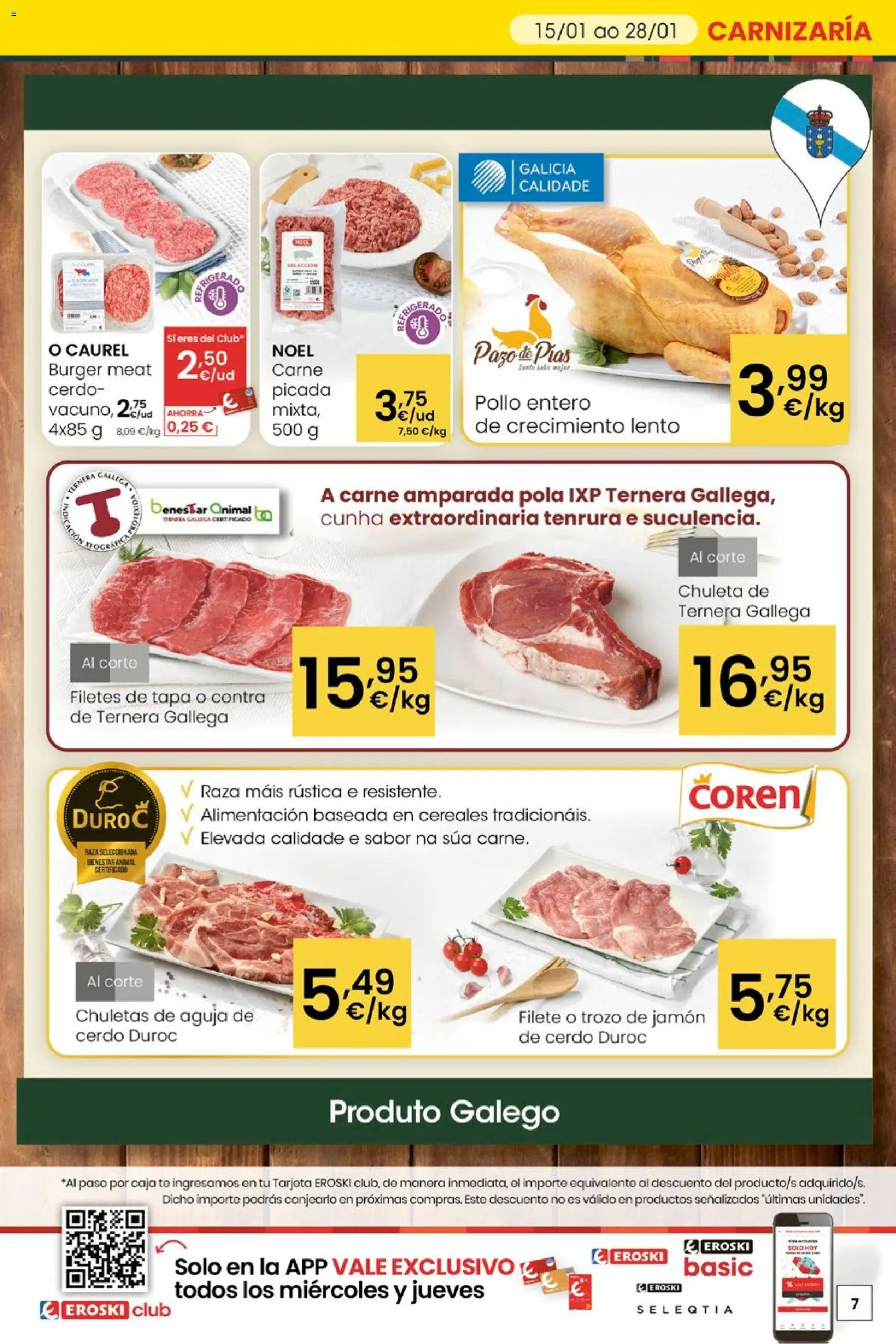 Eroski - Quen ben te quere farache aforrar │ válido desde el 15.01.2026 | Página: 7 | Productos: Jamón, Cerdo, Filete, Caja