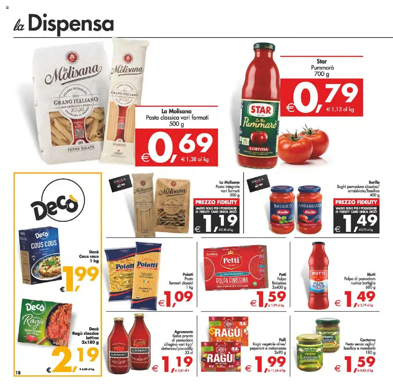 Volantino Decò del 12.08.2025 | Pagina: 23 | Prodotti: Peperoni, Olive, Mutti, Penne