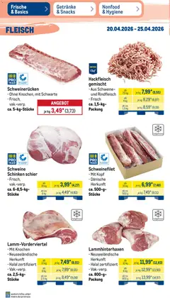 Metro Prospekt 	 ab 20.04.2026 gültig | Seite: 4 | Produkte: Schweinefilet, Schweinerucken, Rindfleisch, Fleisch