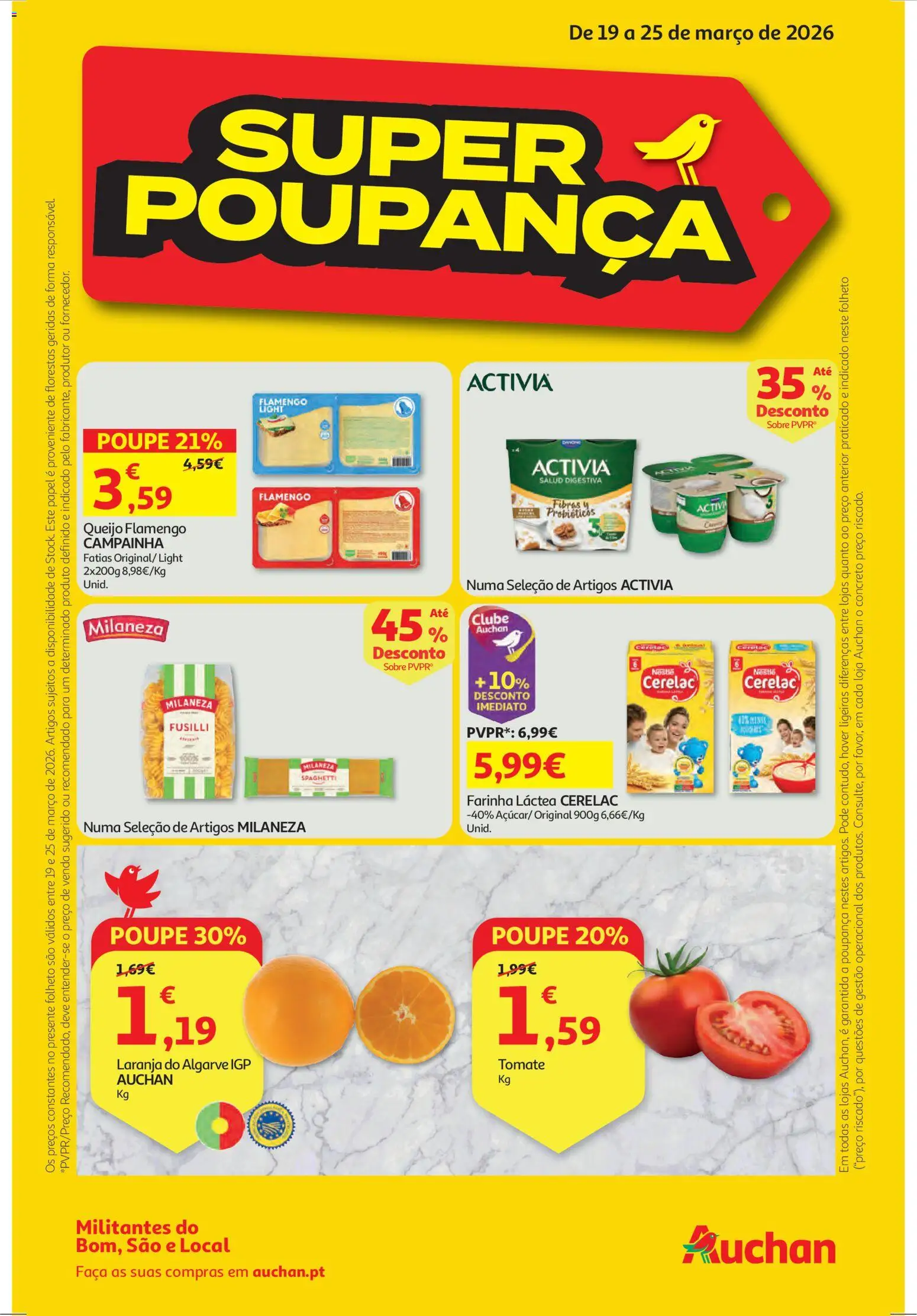 Auchan folheto │ válido de 19.03.2026 | Página: 1 | Produtos: Faca, Probióticos, Campainha, Nestlé