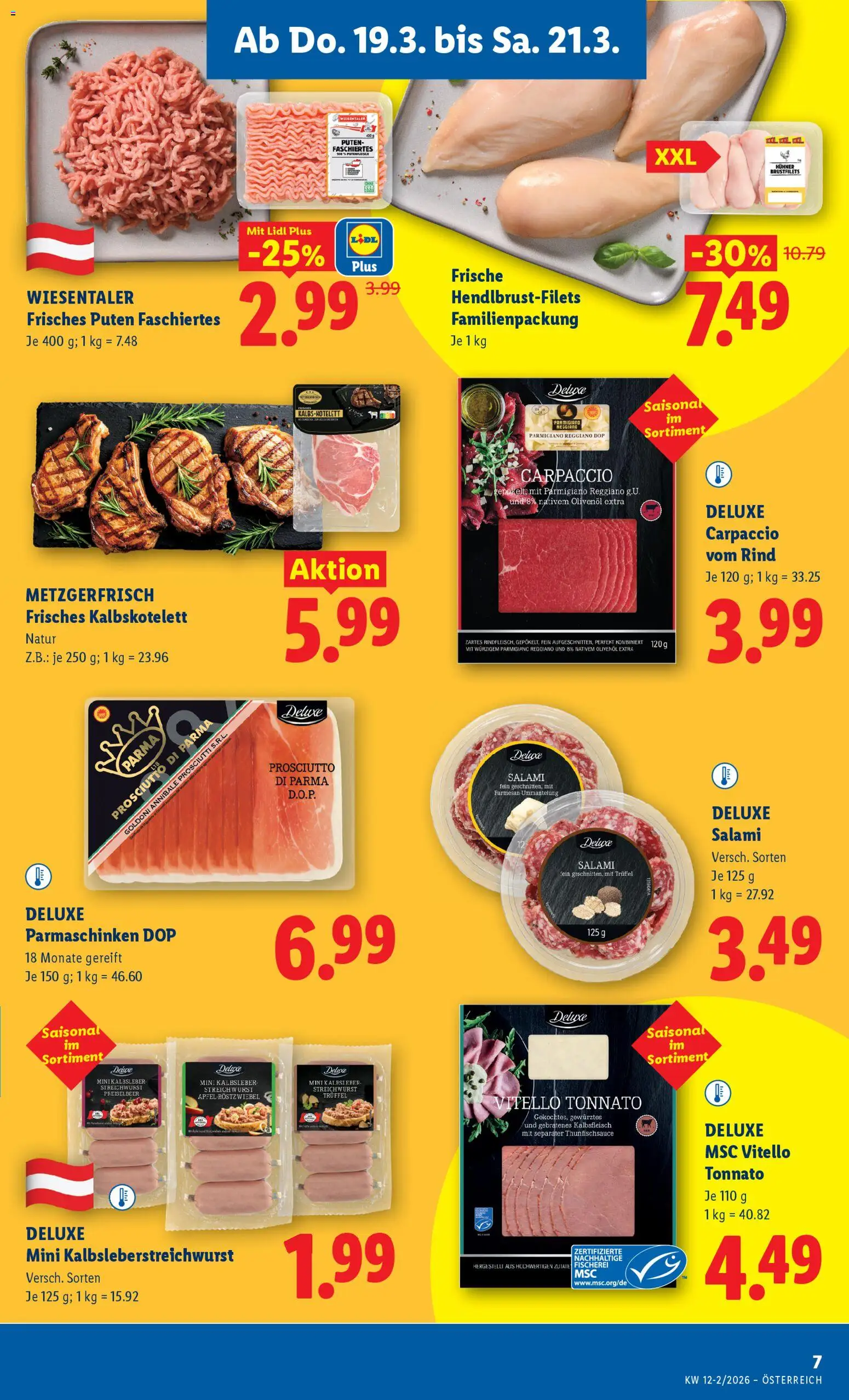 Lidl Flugblatt - Dornbirn, Feldkirch, Graz gültig ab 19.03.2026 | Seite: 9 | Produkte: Wurst, Salami